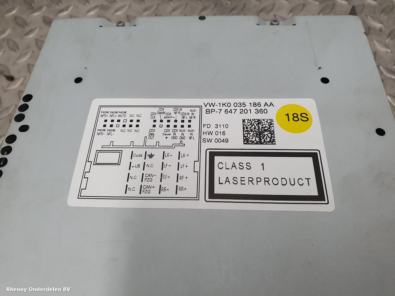 2010 VOLKSWAGEN GOLF RADIO View Auto part RADIO VOLKSWAGEN GOLF 2010