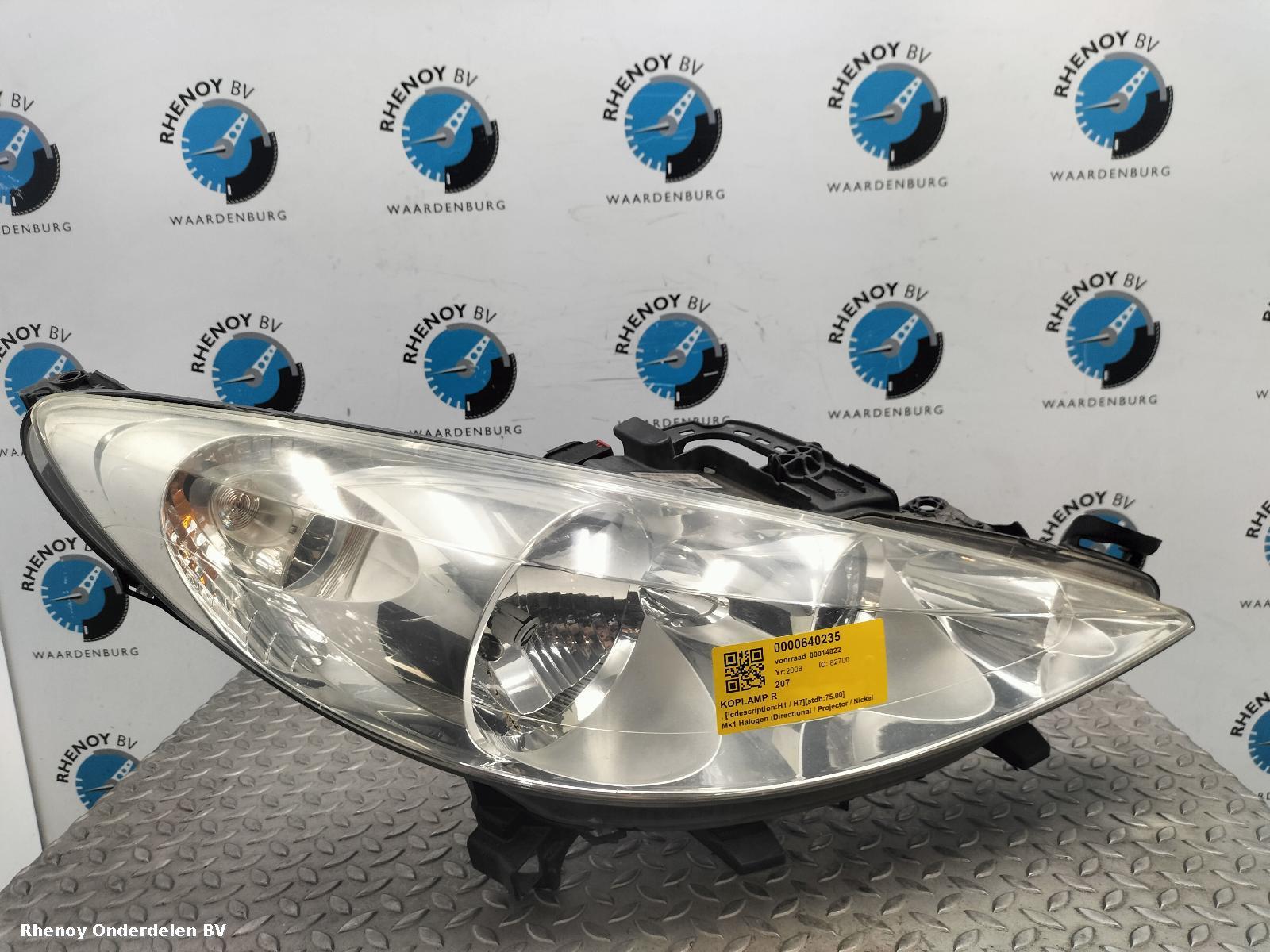 View Auto part R Headlamp PEUGEOT 207 2008