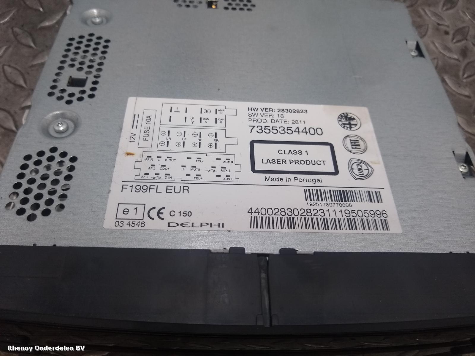 2011 FIAT PUNTO EVO RADIO View Auto part RADIO FIAT PUNTO EVO 2011