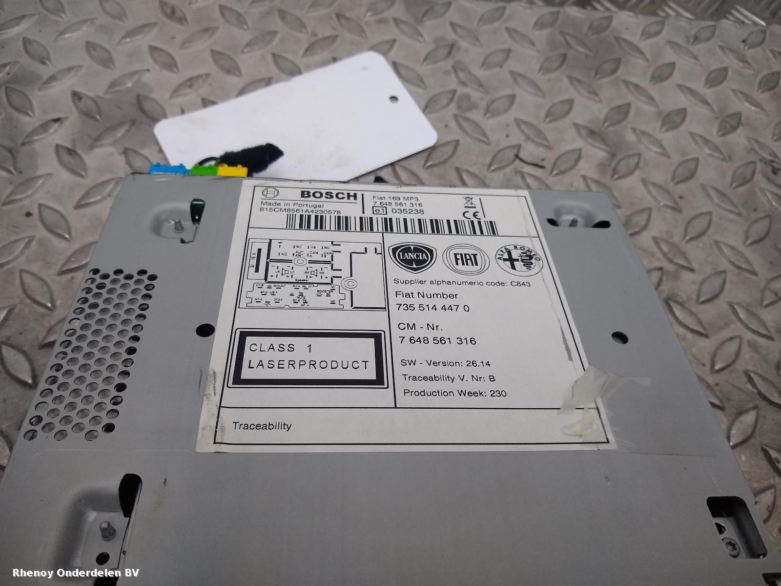 2010 FIAT PANDA RADIO View Auto part RADIO FIAT PANDA 2010