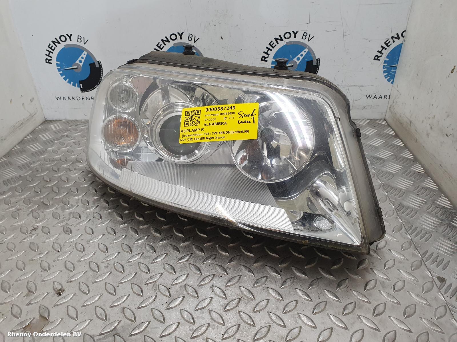 View Auto part R Headlamp SEAT ALHAMBRA 2008