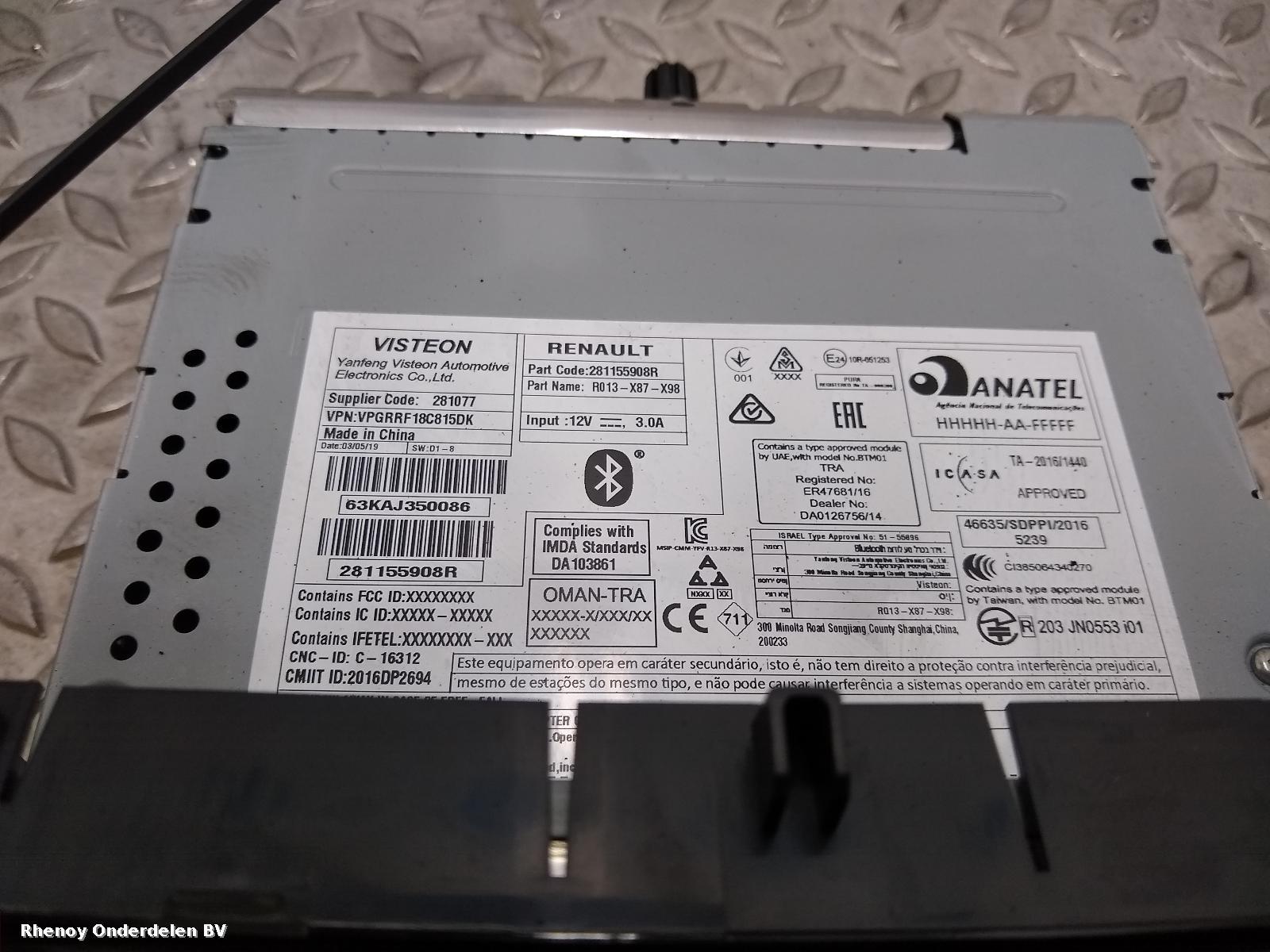 View Auto part RADIO RENAULT CLIO 2019