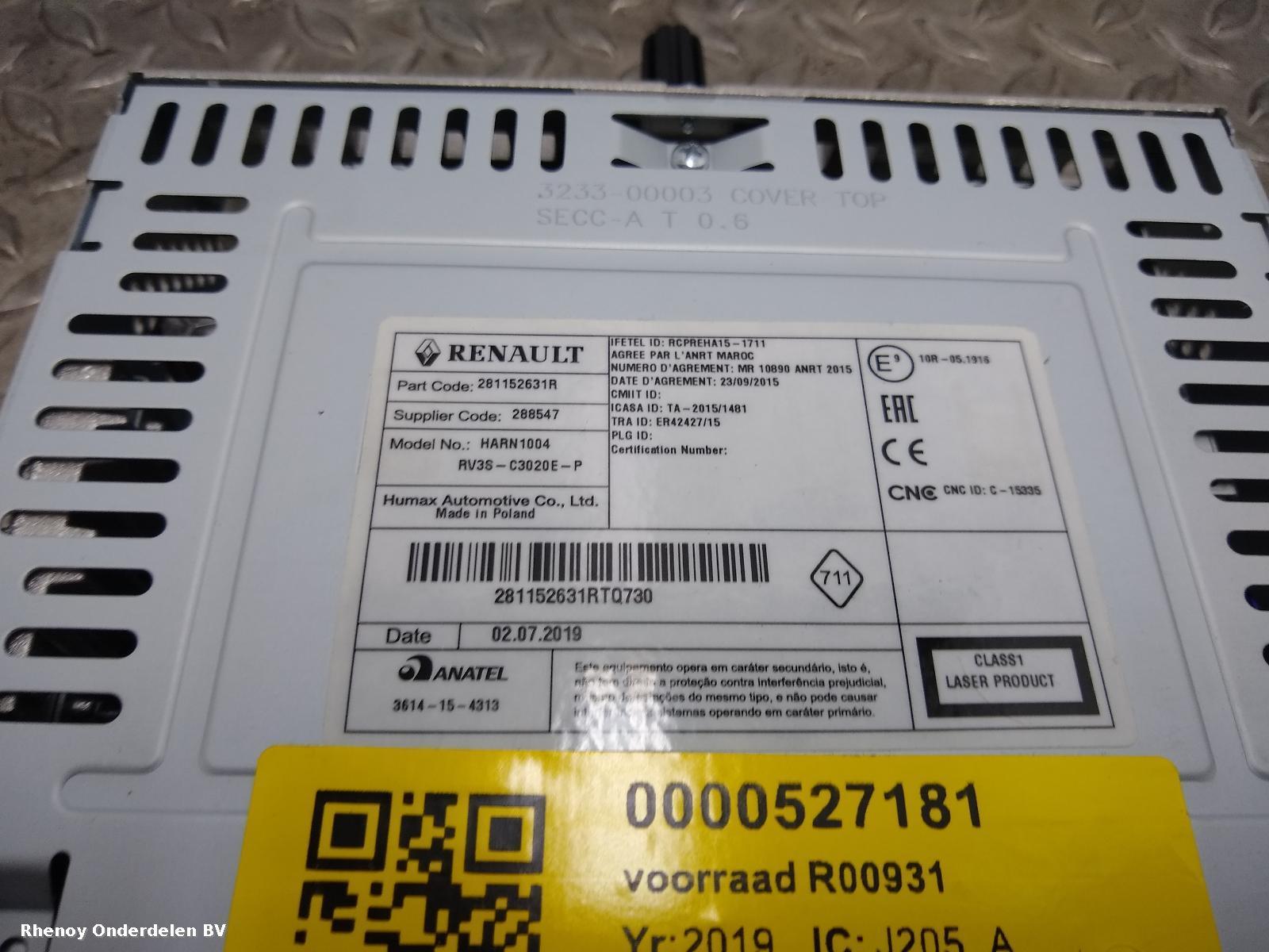 View Auto part RADIO RENAULT KANGOO 2016