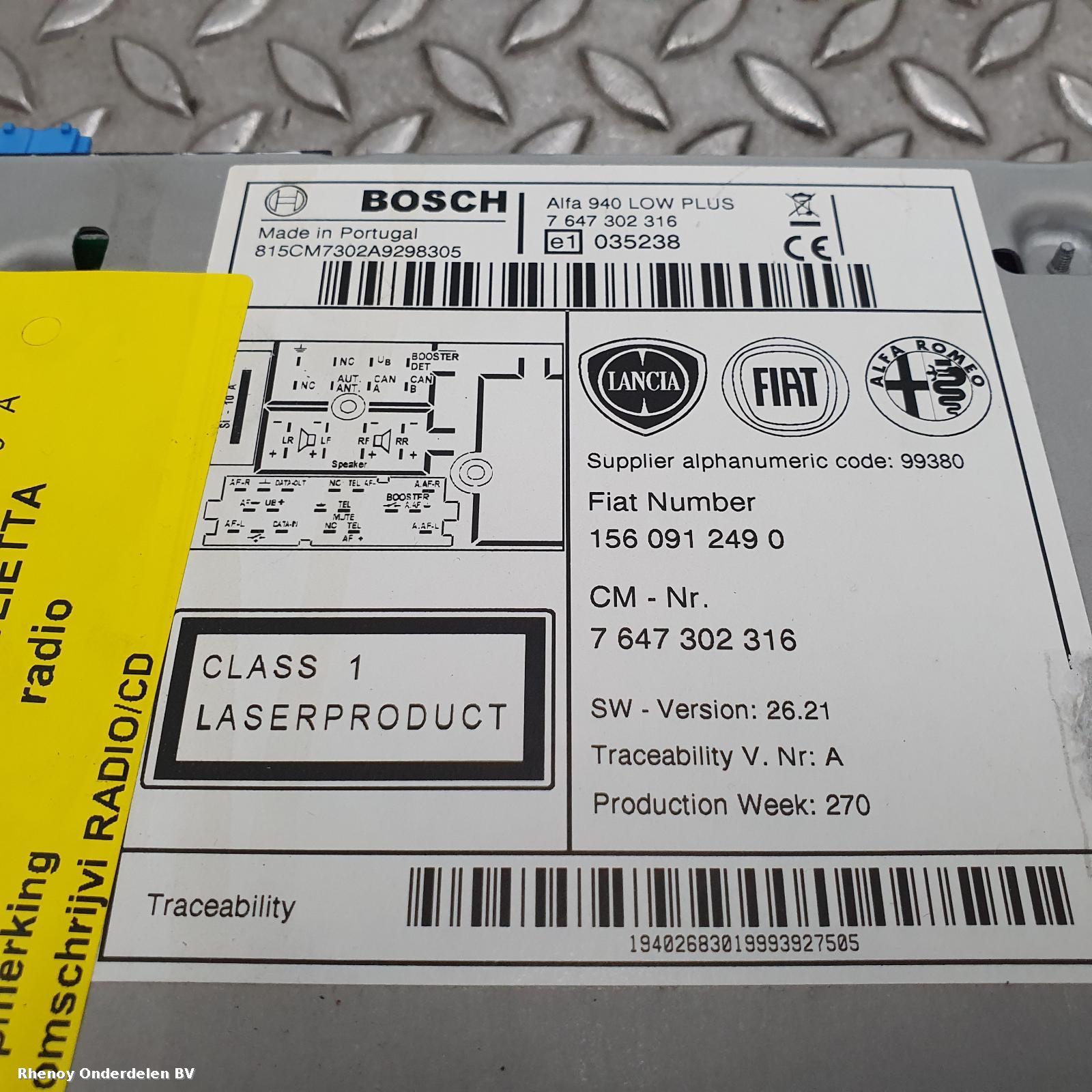 View Auto part RADIO ALFA ROMEO GIULIETTA 2010