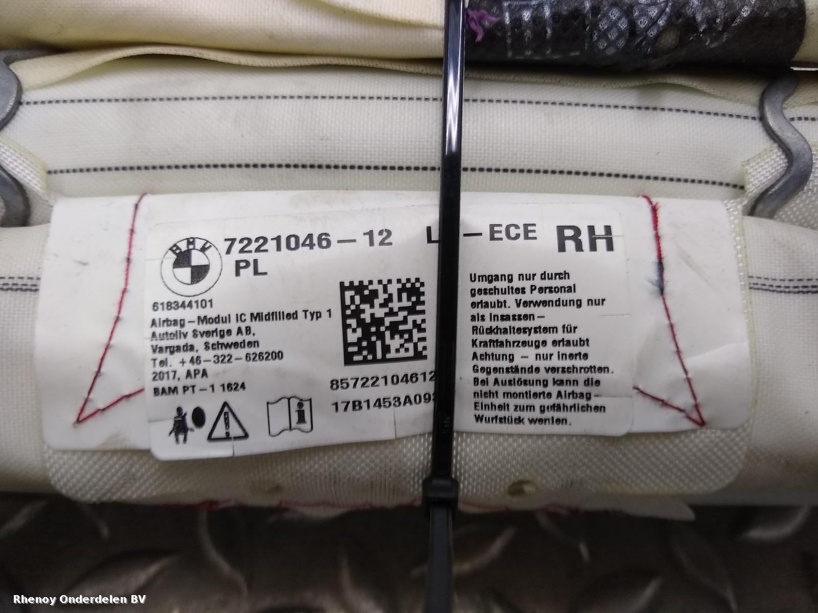 2017 BMW 3 SERIES AIRBAG RECHTS View Auto part AIRBAG RECHTS BMW 3 SERIES 2017