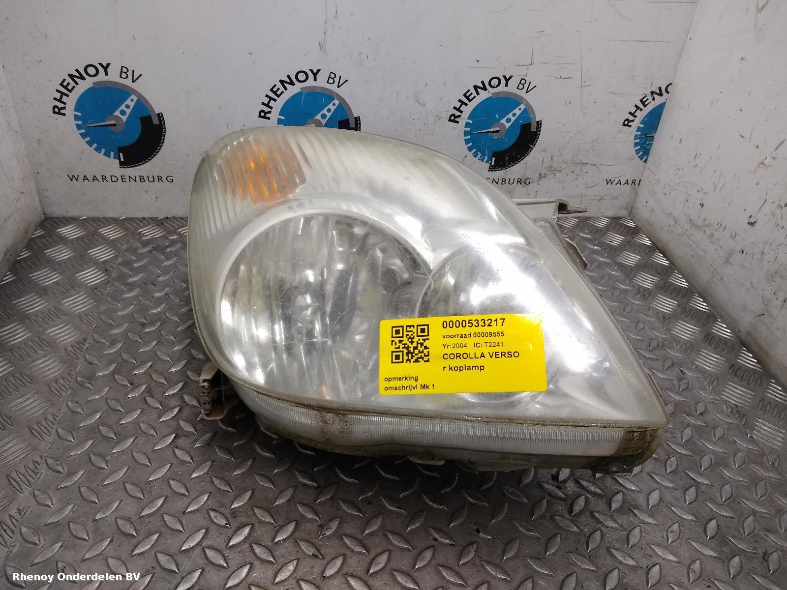 Bekijk Auto-onderdeel KOPLAMP R TOYOTA COROLLA VERSO 2004