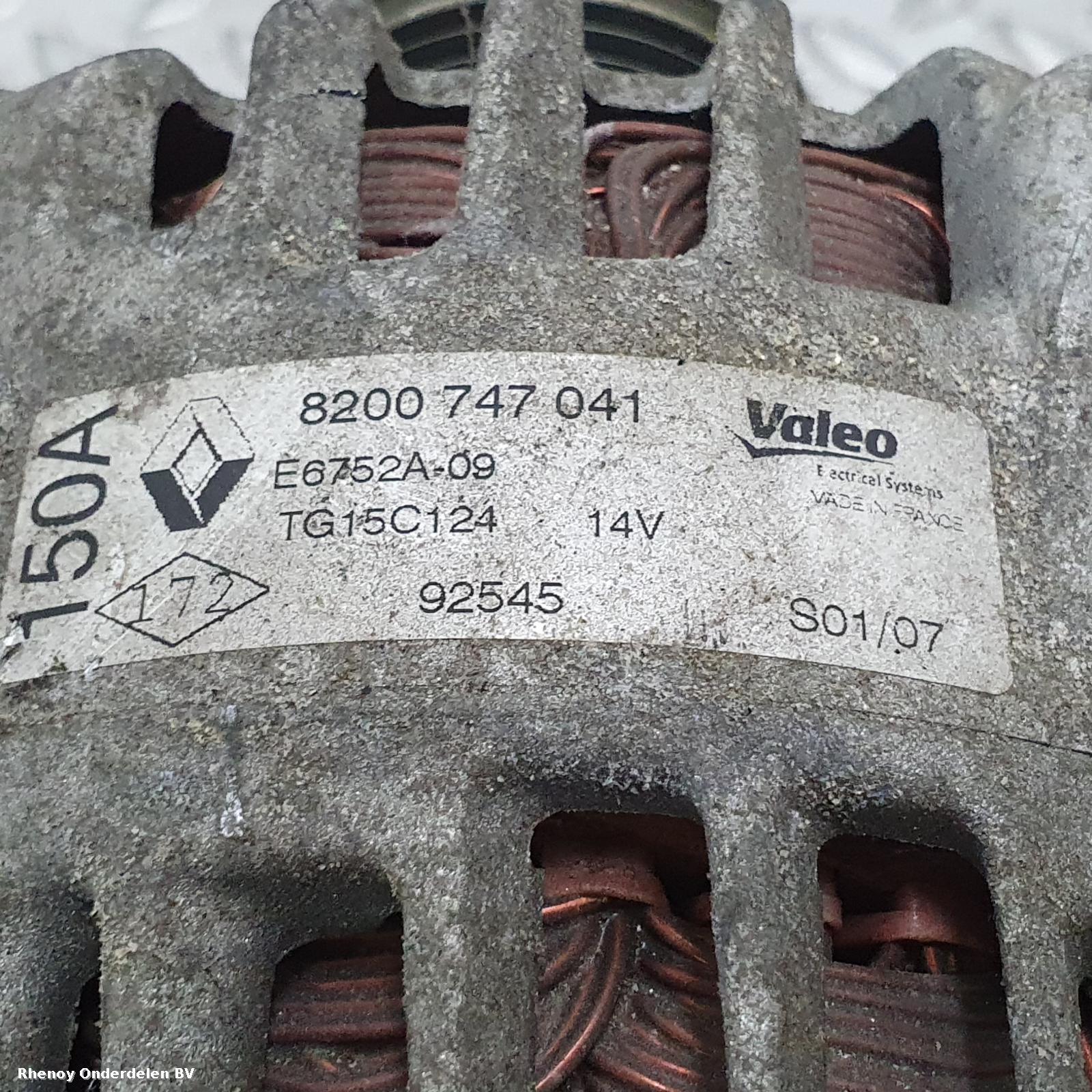 2007 RENAULT LAGUNA DYNAMO View Auto part DYNAMO RENAULT LAGUNA 2007