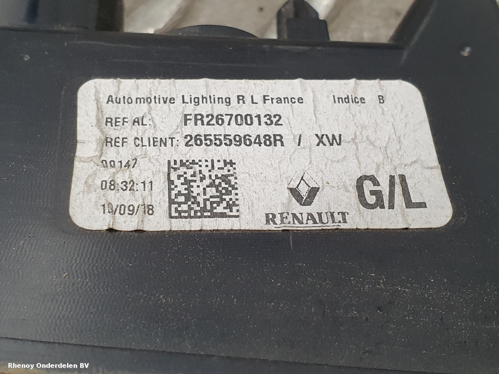 2018 RENAULT MEGANE ACHTERLICHT L View Auto part ACHTERLICHT L RENAULT MEGANE 2018