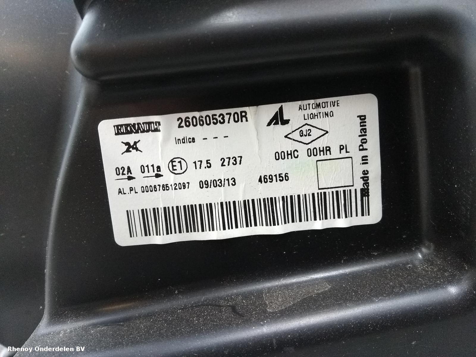 View Auto part KOPLAMP L DACIA DUSTER 2013