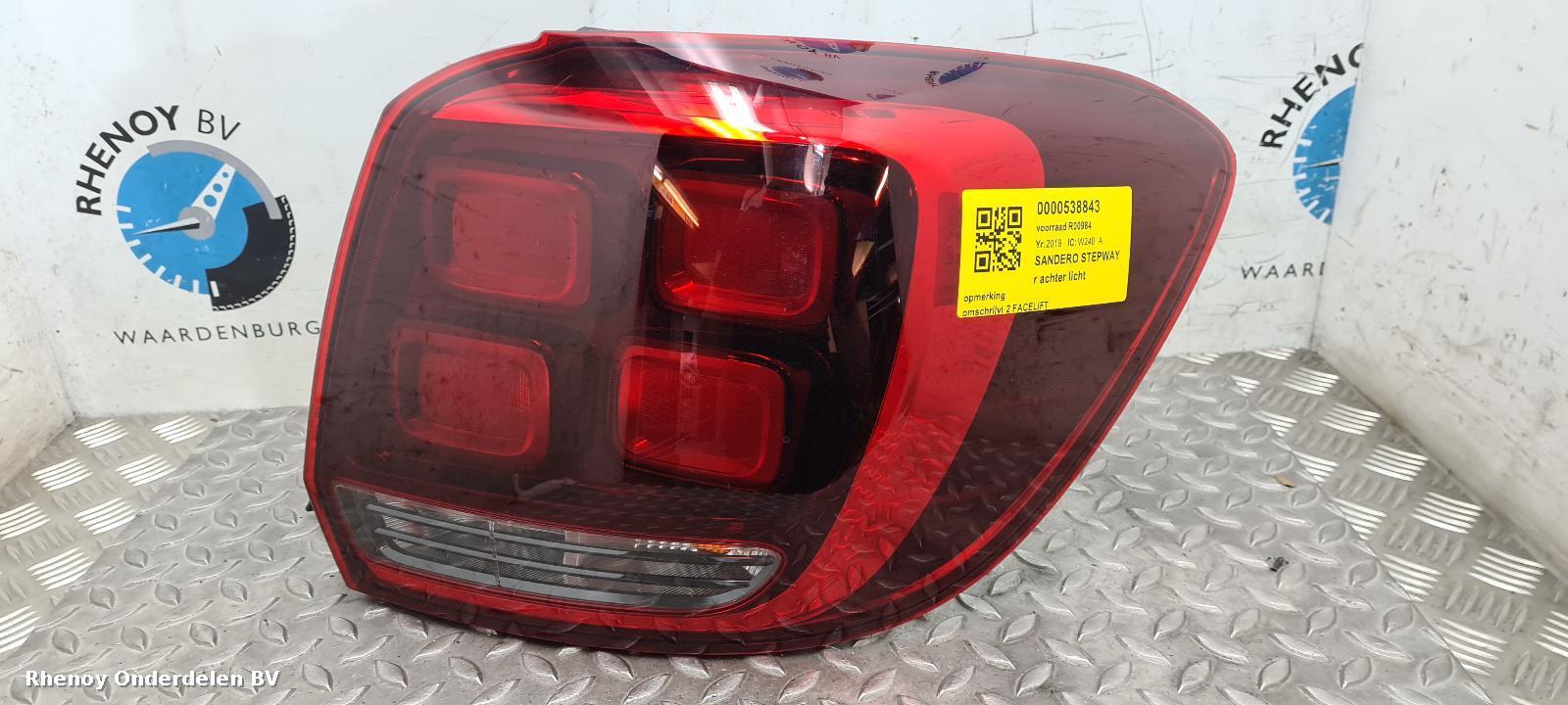 Bekijk Auto-onderdeel ACHTERLICHT R DACIA SANDERO STEPWAY 2019