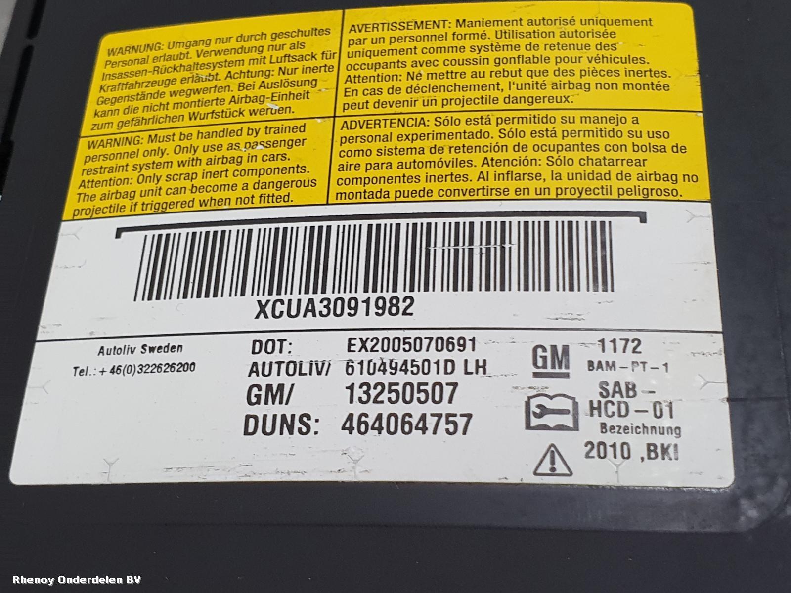 View Auto part AIRBAG LINKS OPEL / VAUXHALL MERIVA 2011