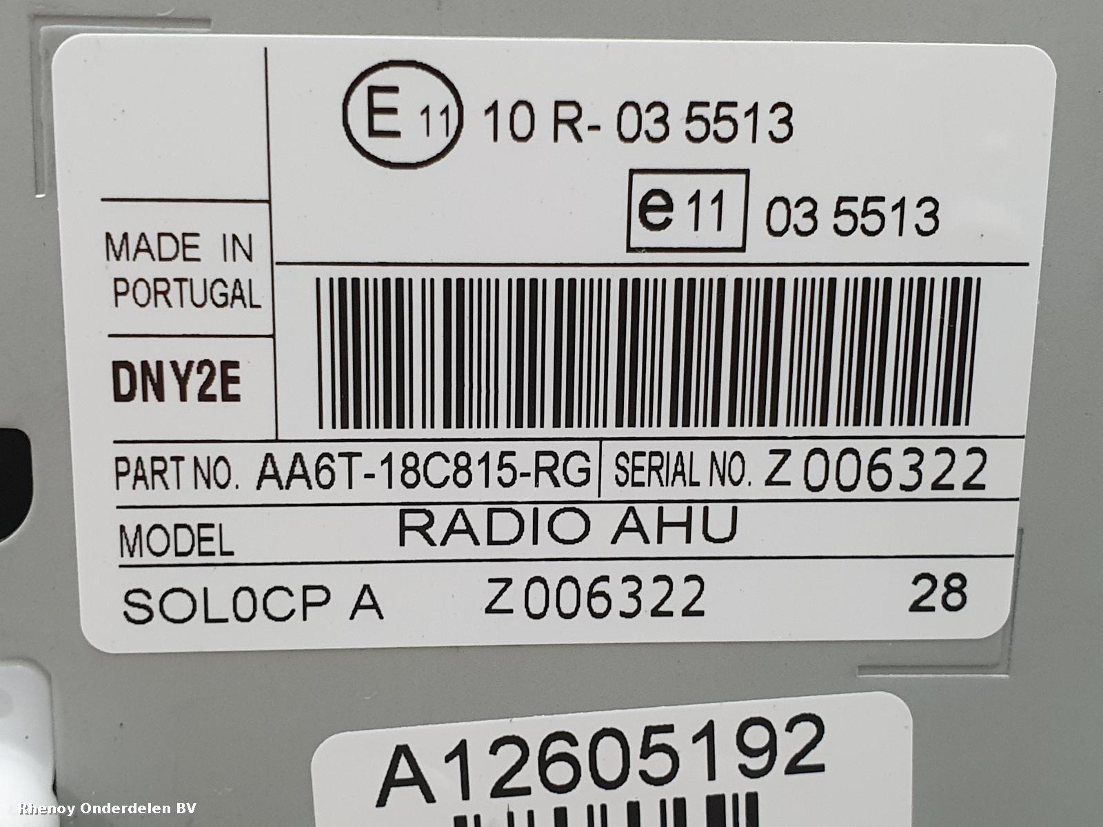 View Auto part A/V Equipment FORD FIESTA 2012