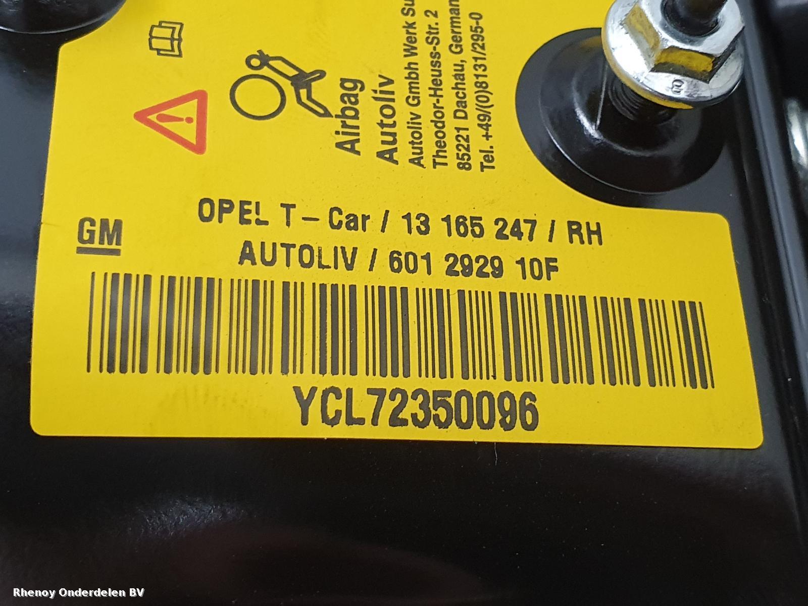 2007 OPEL / VAUXHALL ZAFIRA AIRBAG RECHTS View Auto part AIRBAG RECHTS OPEL / VAUXHALL ZAFIRA 2007