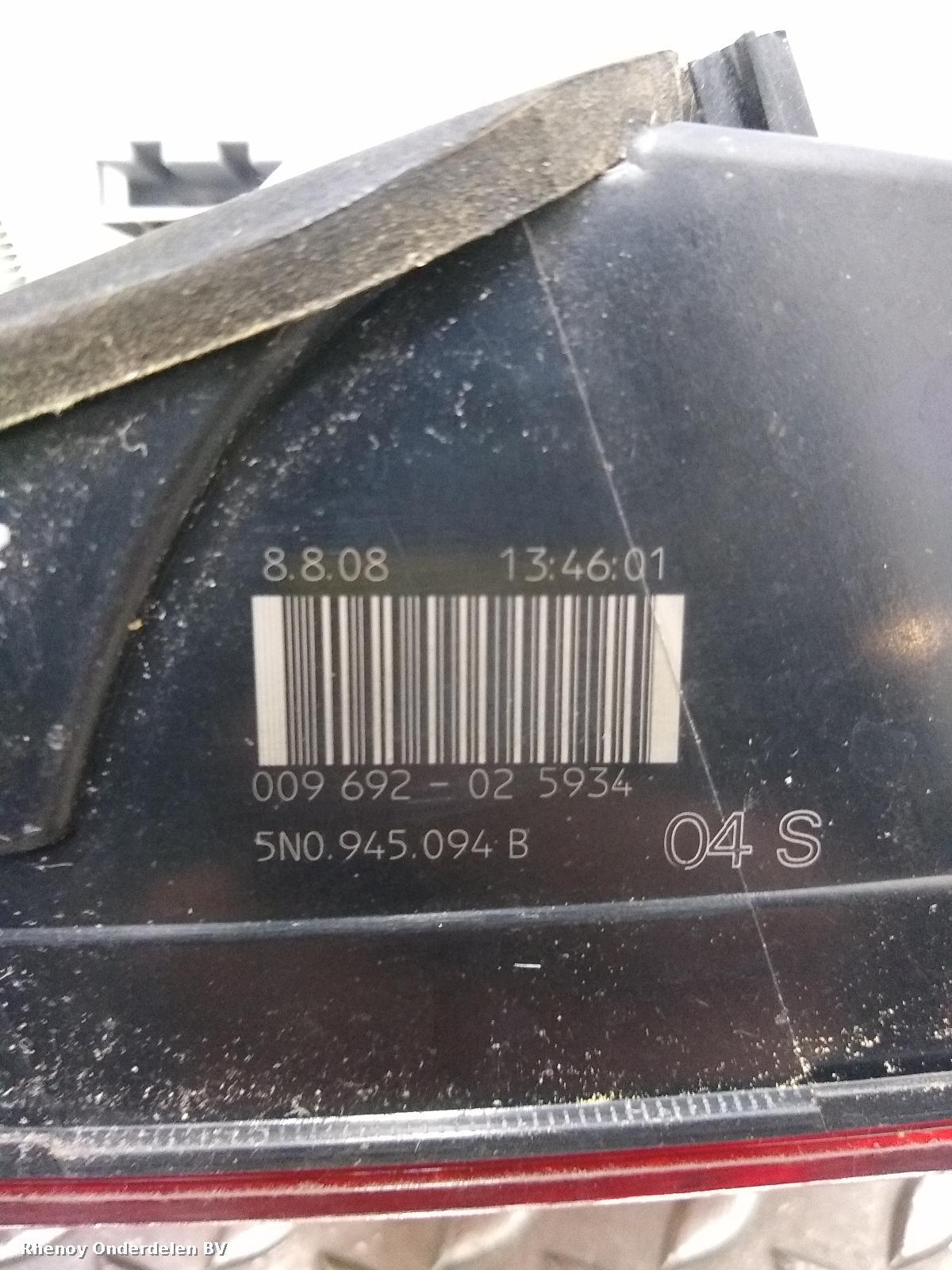 2008 VOLKSWAGEN TIGUAN ACHTERLICHT R View Auto part ACHTERLICHT R VOLKSWAGEN TIGUAN 2008