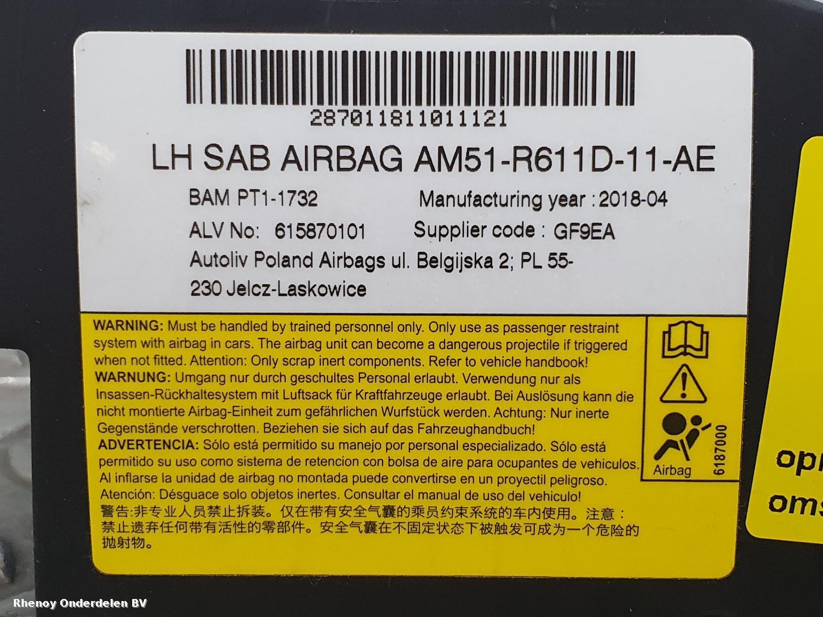 View Auto part AIRBAG LINKS FORD FOCUS 2015