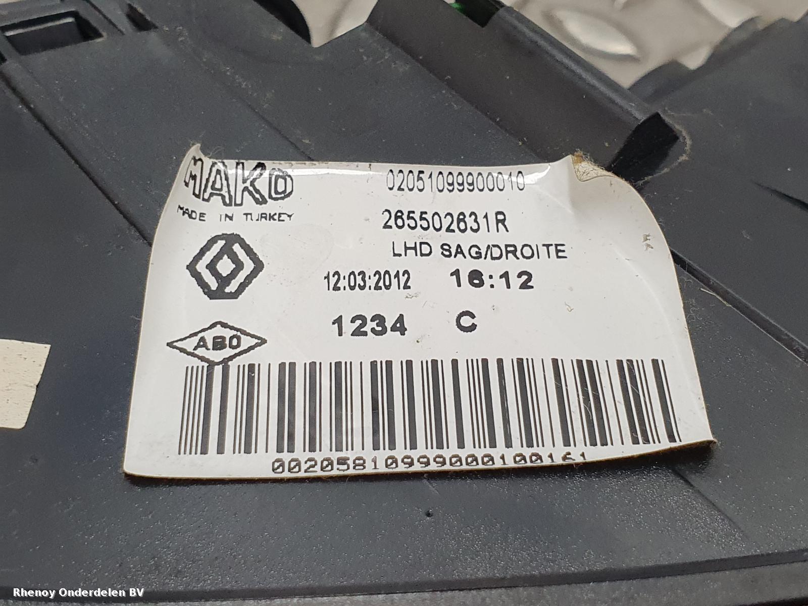 View Auto part ACHTERLICHT R RENAULT CLIO 2013