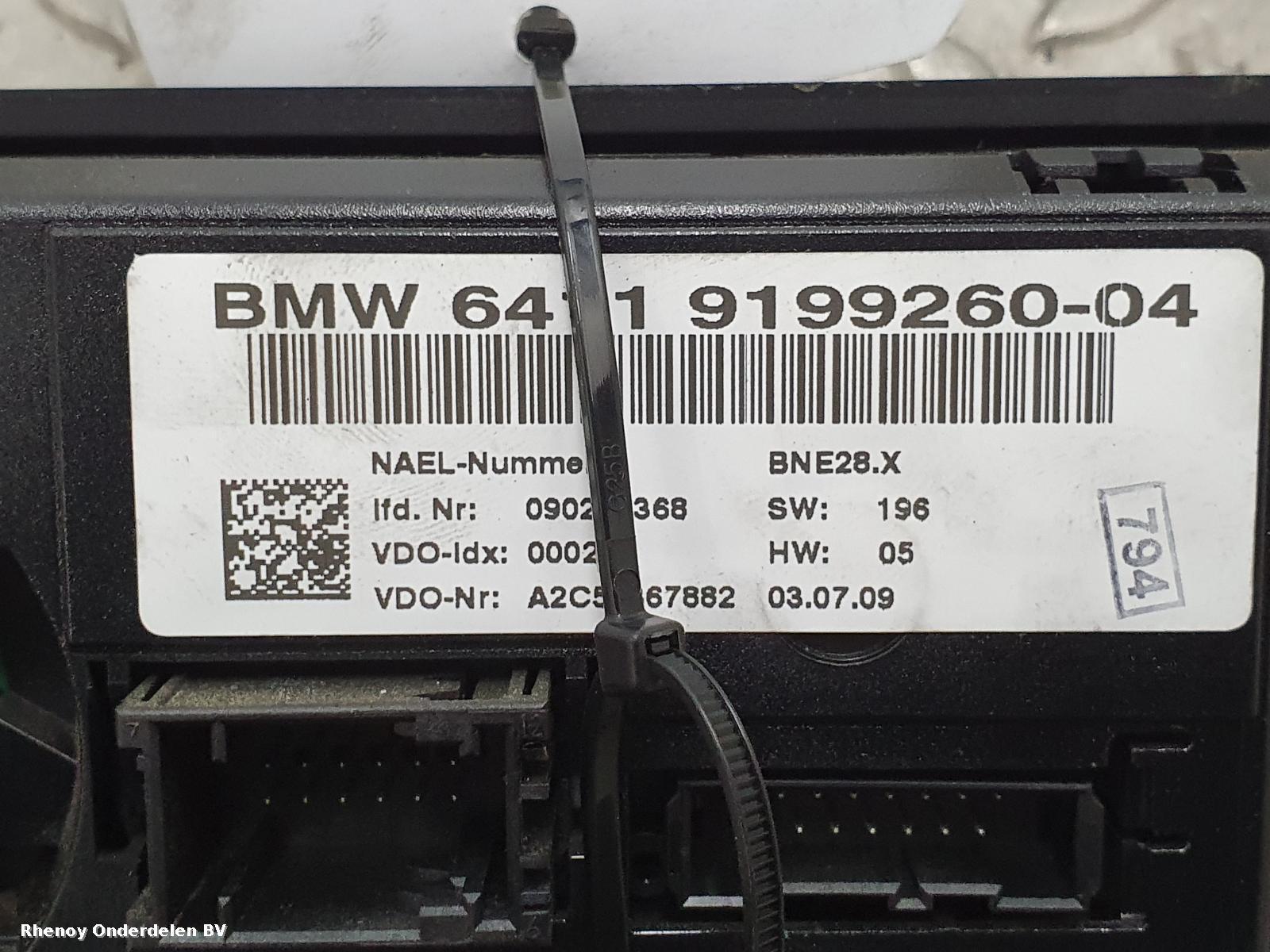 2009 BMW 3 SERIES Heater/AC Controller View Auto part Heater/AC Controller BMW 3 SERIES 2009
