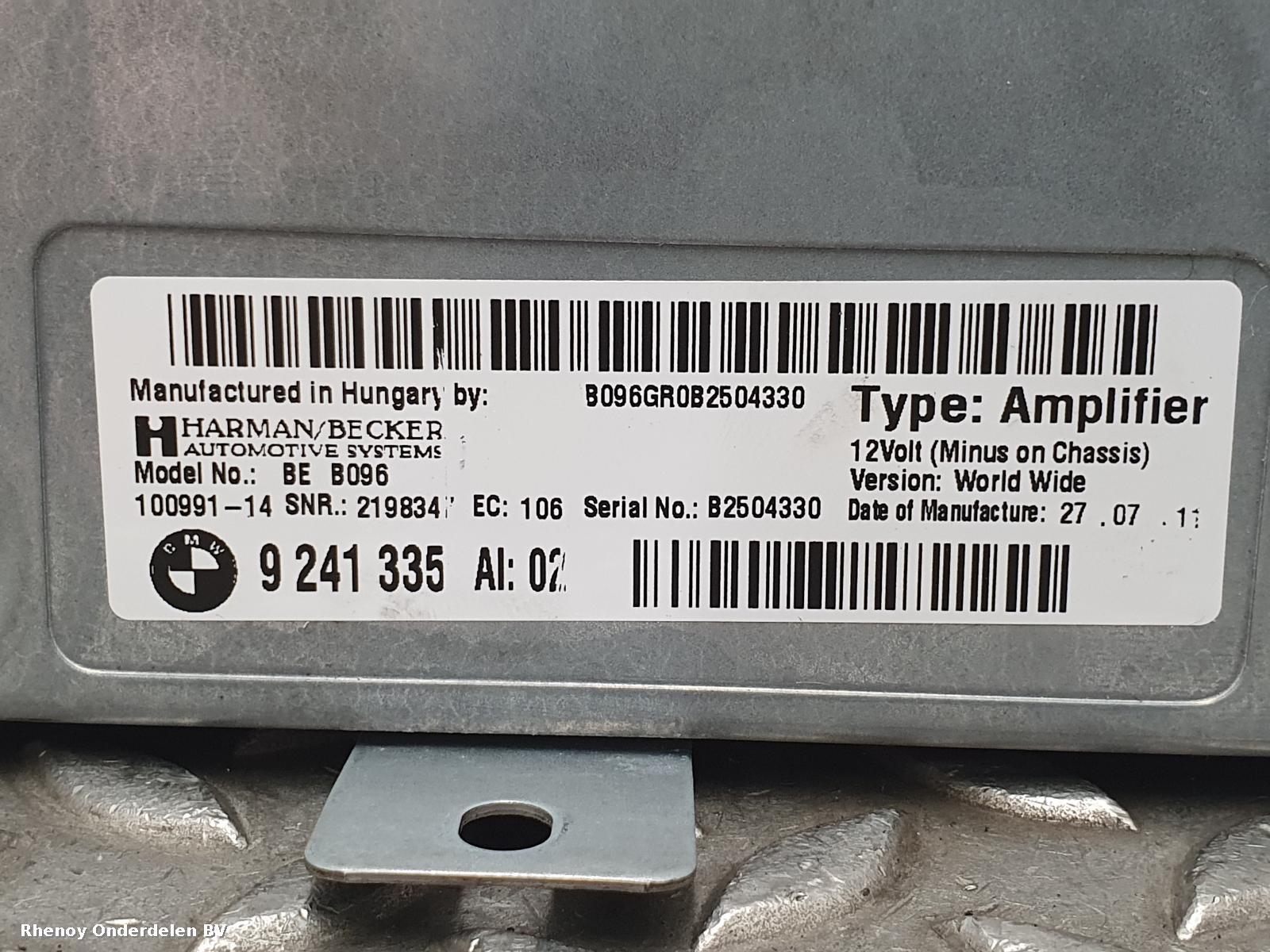 2011 BMW 5 SERIES VERSTERKER UNIT AUDIO View Auto part VERSTERKER UNIT AUDIO BMW 5 SERIES 2011