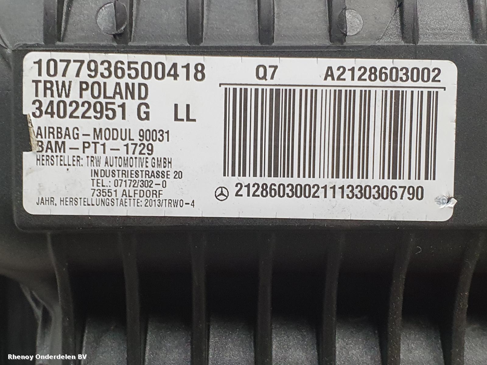 View Auto part AIRBAG SET MERCEDES E CLASS 2013