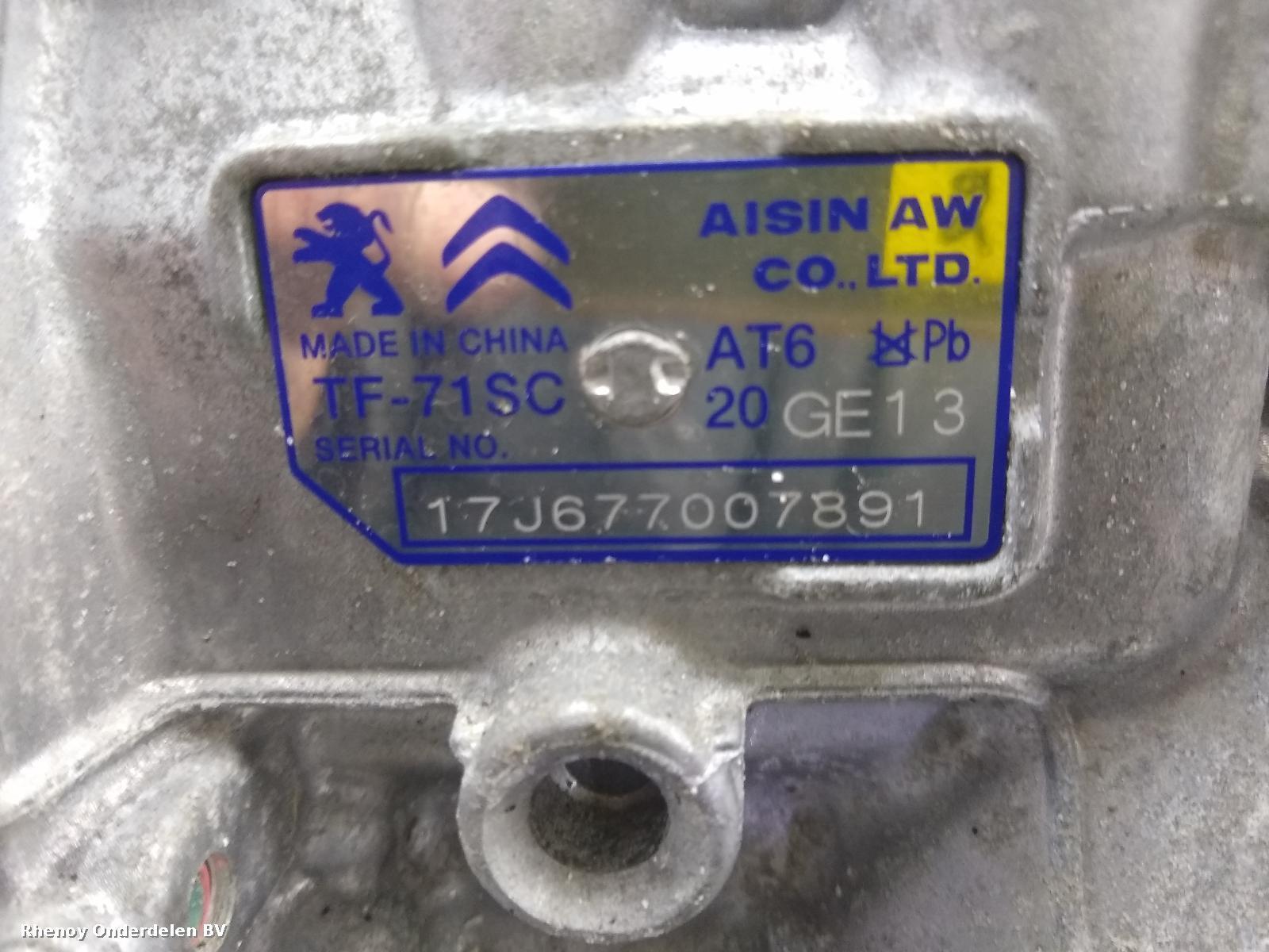 View Auto part TRANSMISSIE / VERSNELLINGSBAK PEUGEOT 2008 2017