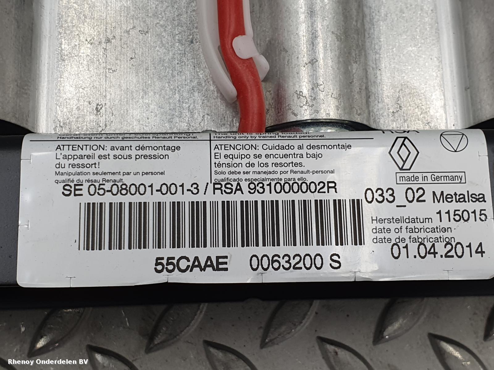 View Auto part AIRBAG RECHTS RENAULT MEGANE 2014