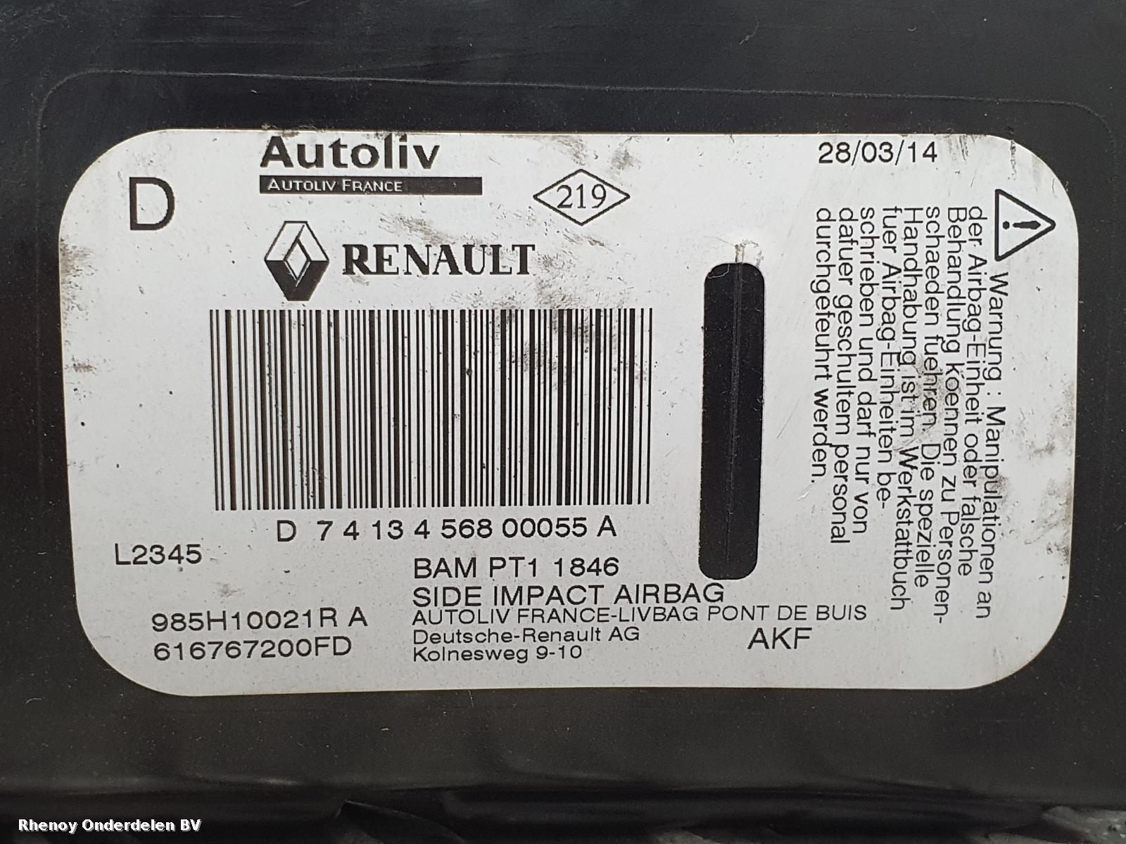 View Auto part AIRBAG RECHTS RENAULT MEGANE 2014