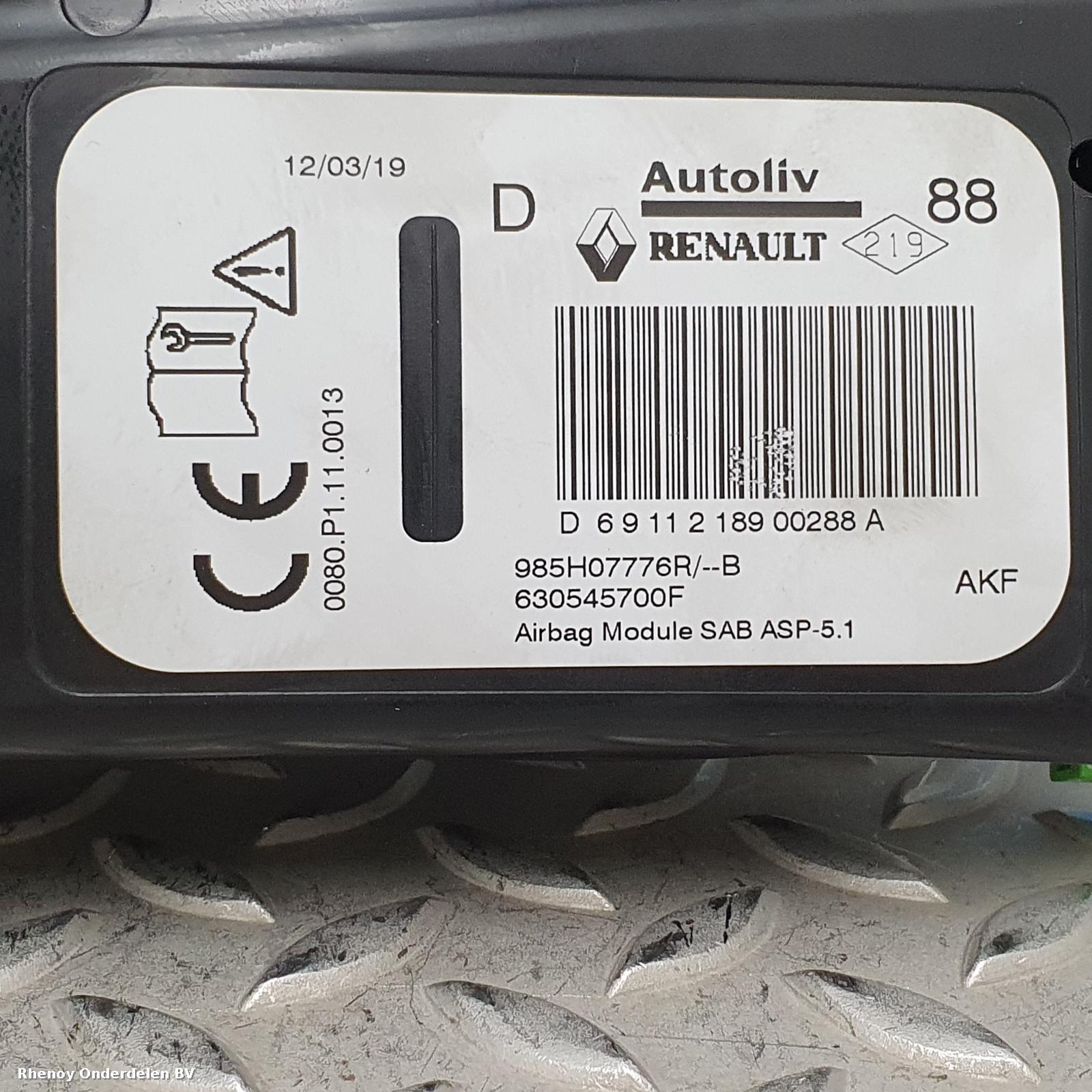 View Auto part AIRBAG RECHTS RENAULT ZOE 2019