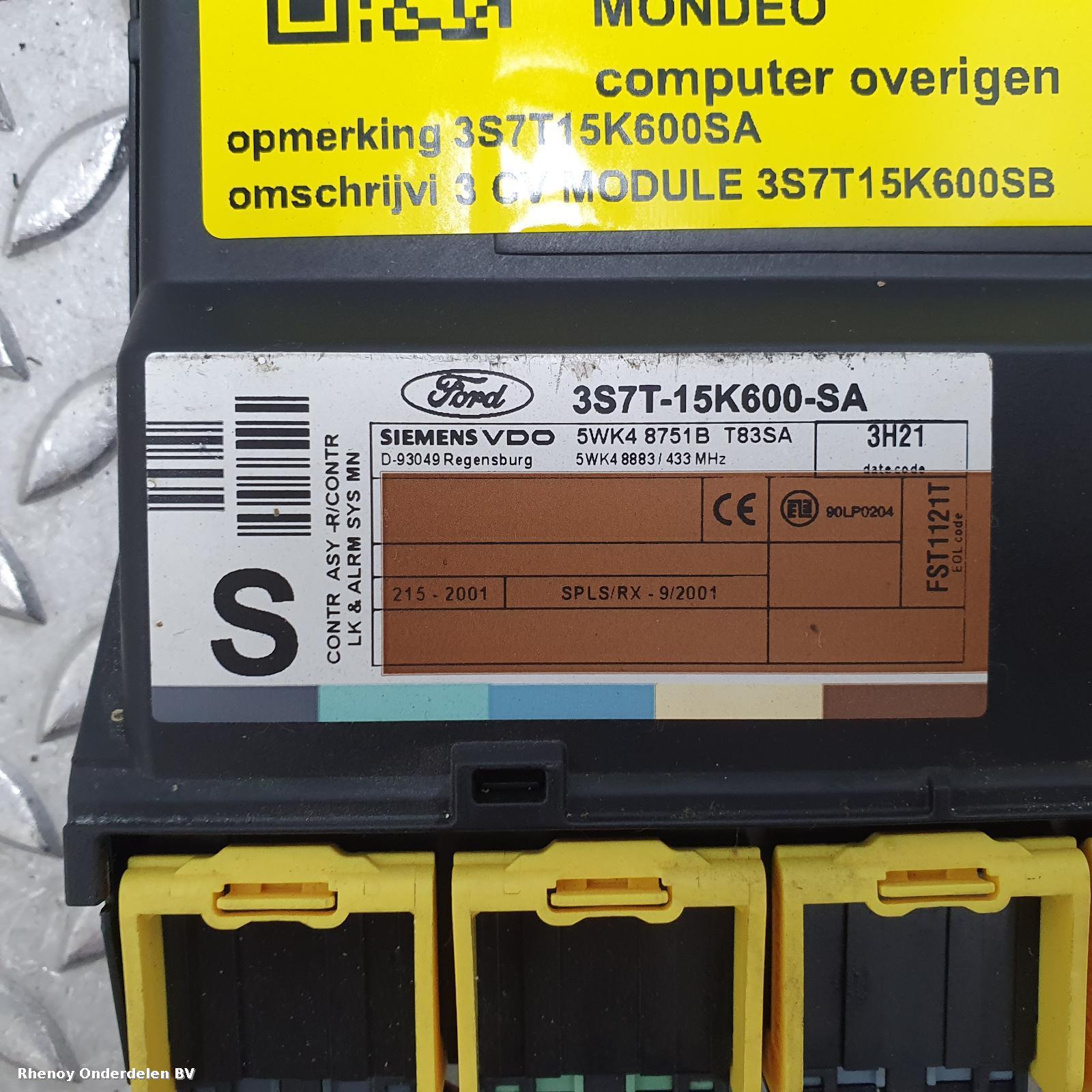 View Auto part COMPUTER ECU FORD MONDEO 2003