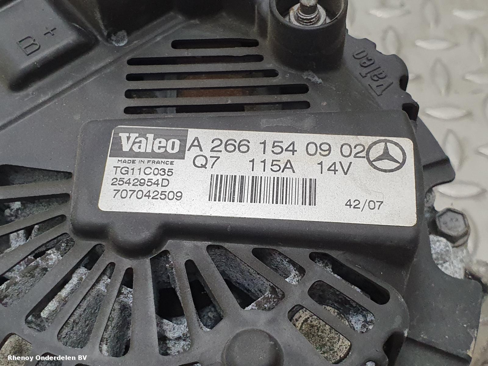 2007 MERCEDES B CLASS DYNAMO View Auto part DYNAMO MERCEDES B CLASS 2007