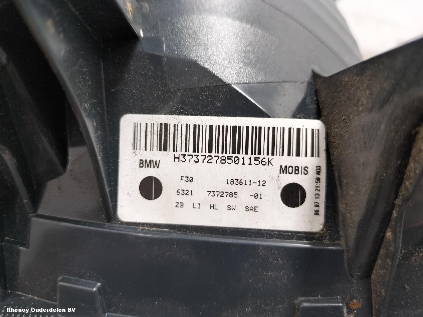 2015 BMW 3 SERIES L Taillight View Auto part L Taillight BMW 3 SERIES 2015
