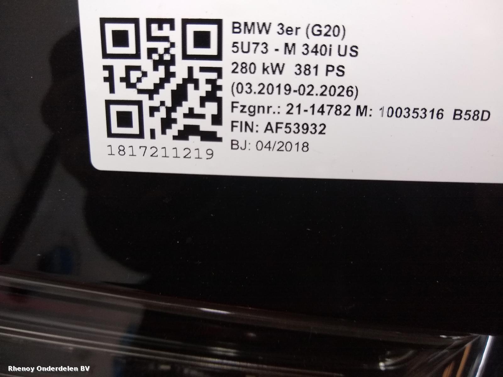 View Auto part R Taillight BMW 3 SERIES 2018