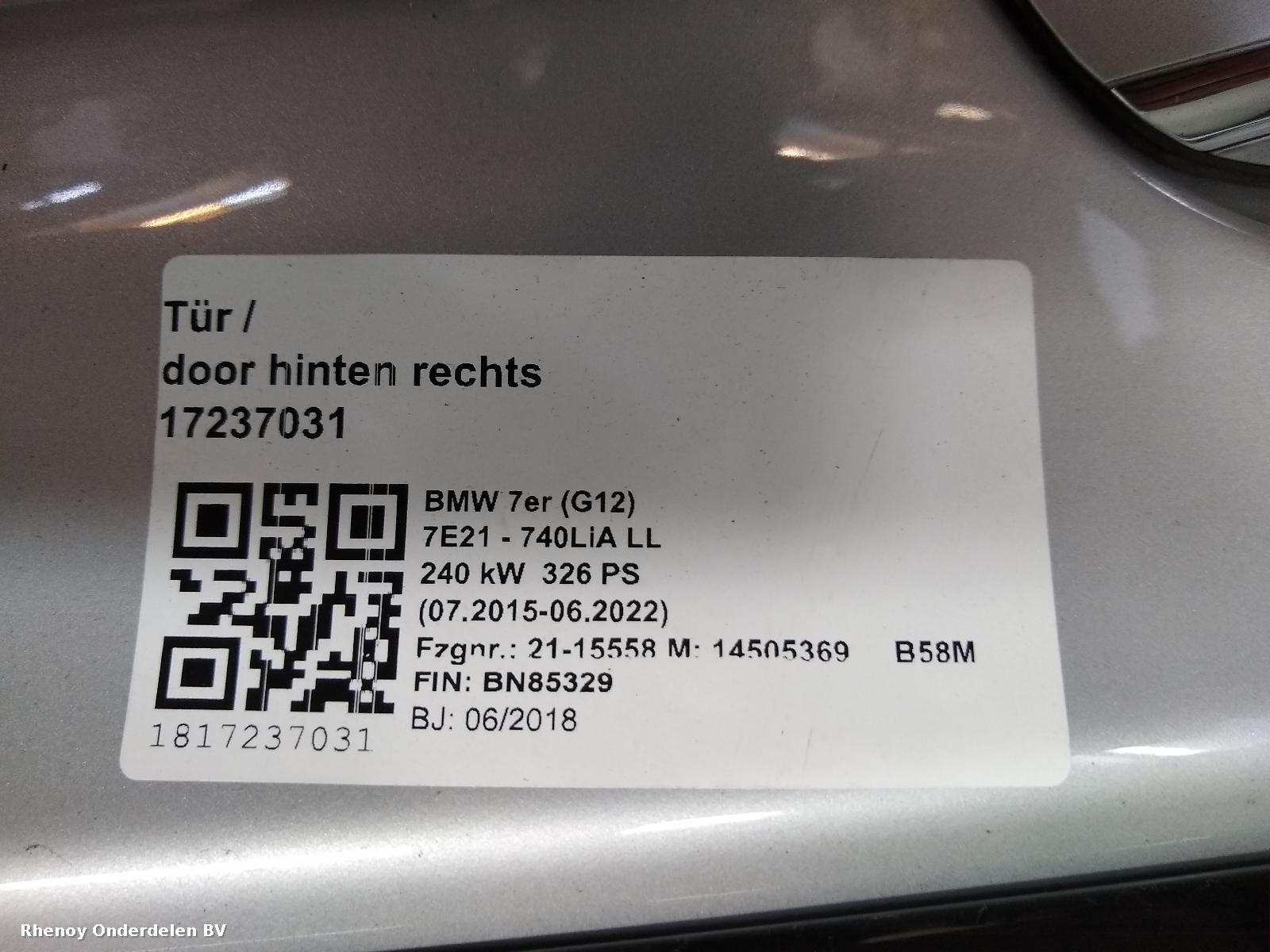 View Auto part PORTIER RA  BMW 7 SERIES 2018