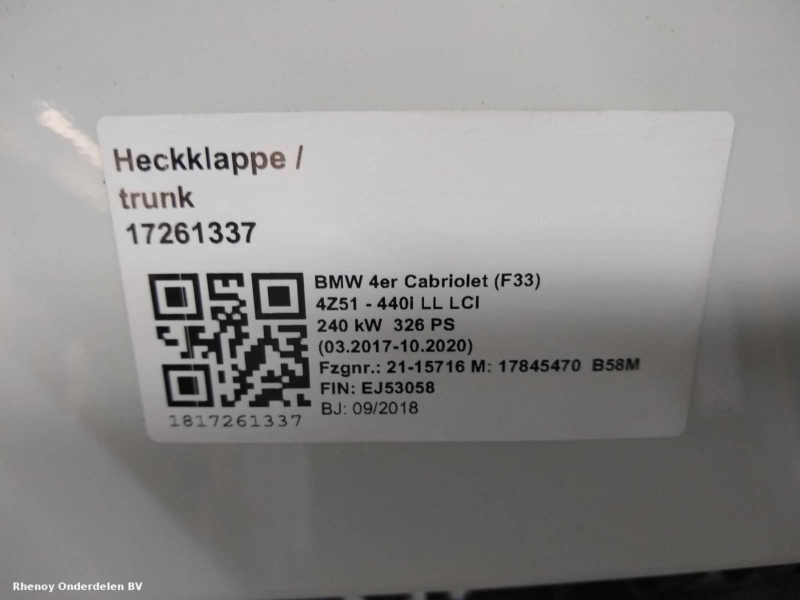 View Auto part ACHTERKLEP BMW 4 SERIES 2018