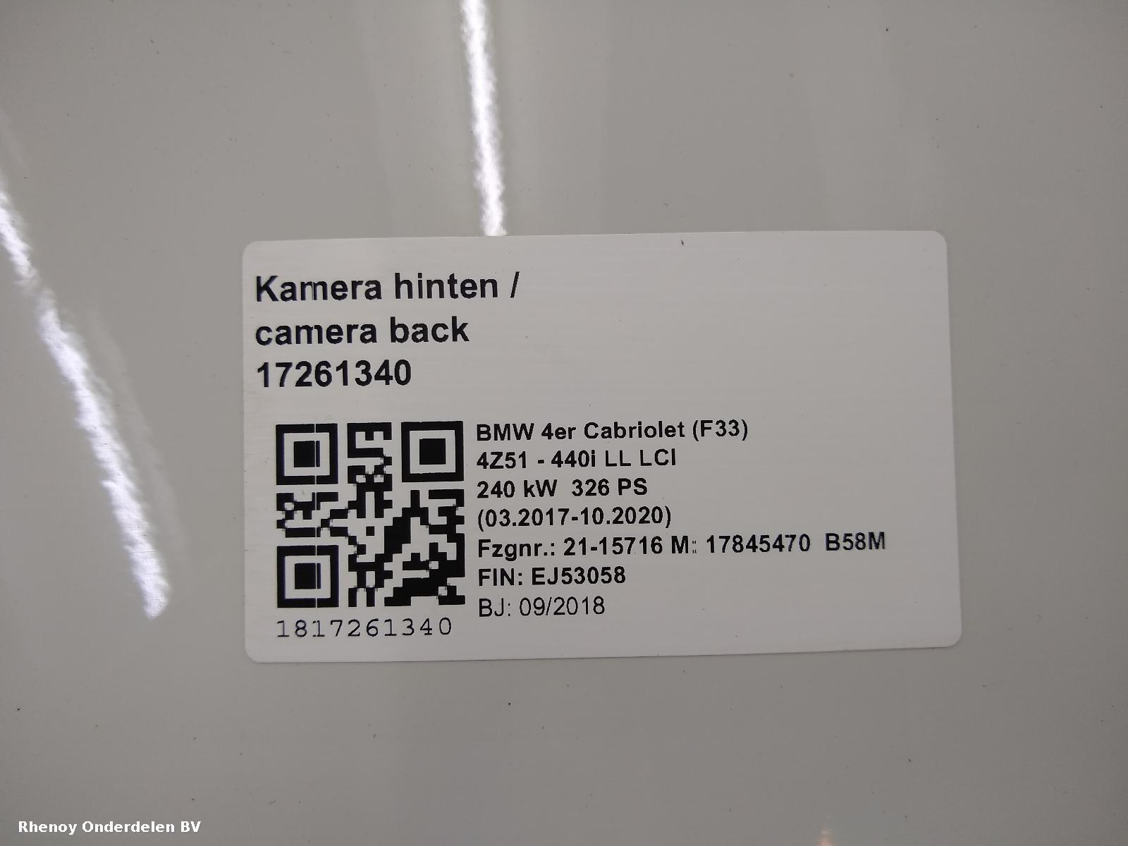 View Auto part CAMERA BMW 4 SERIES 2018