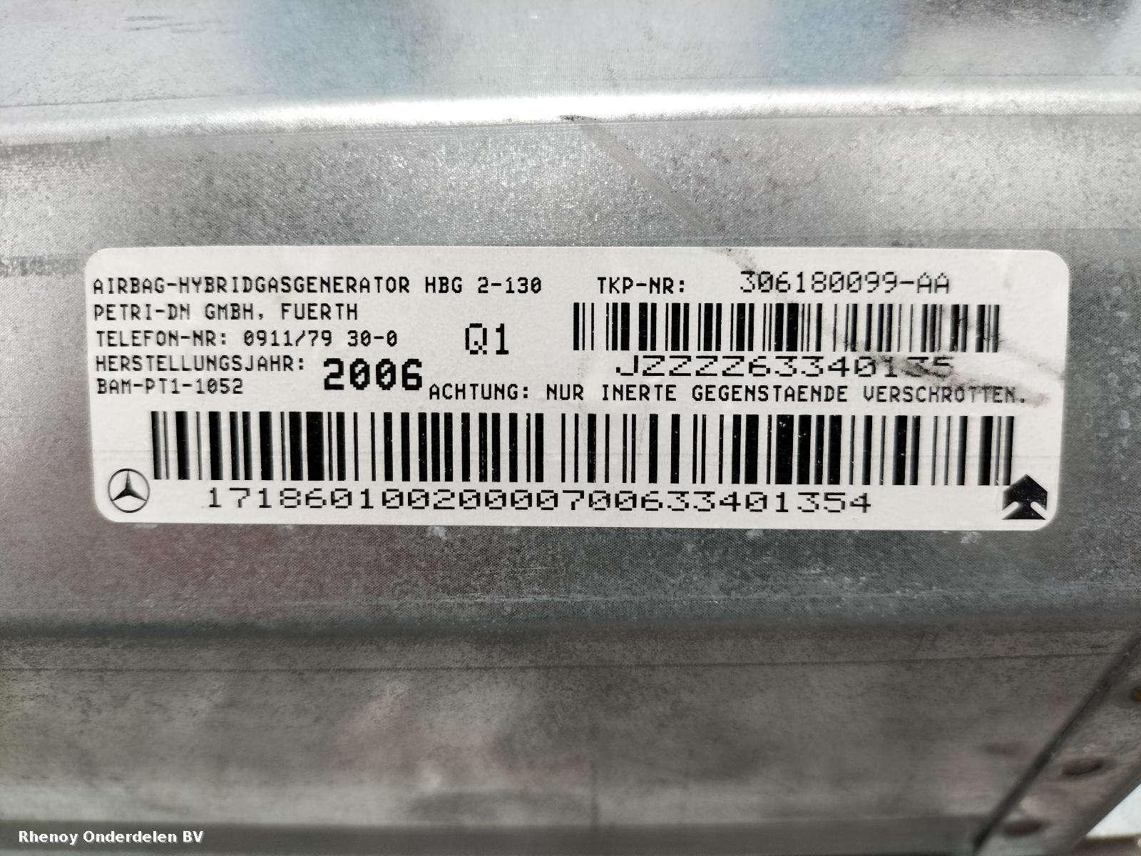 View Auto part Airbag Kit MERCEDES SLK 2006