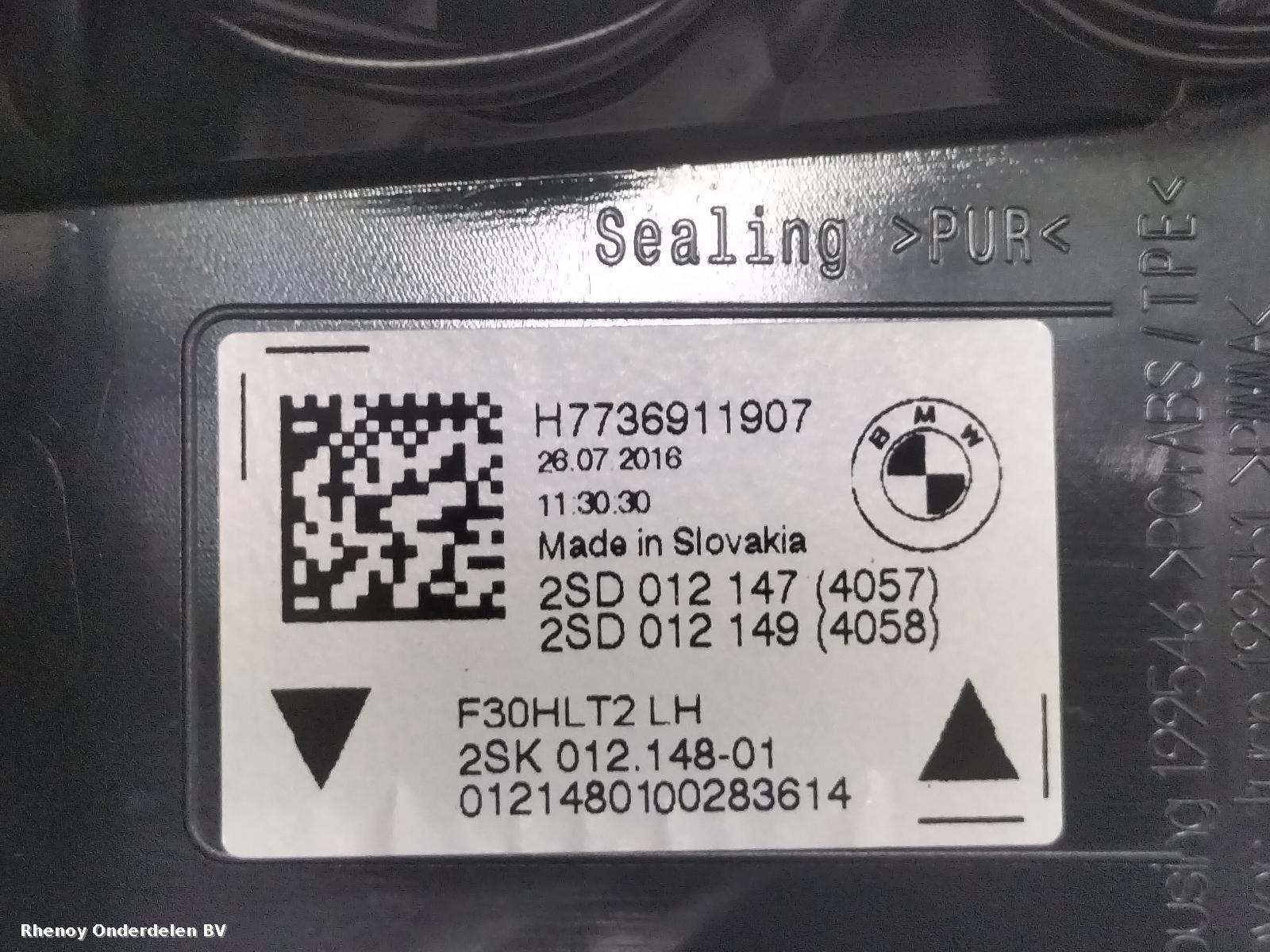 View Auto part ACHTERLICHT L BMW 3 SERIES 2016