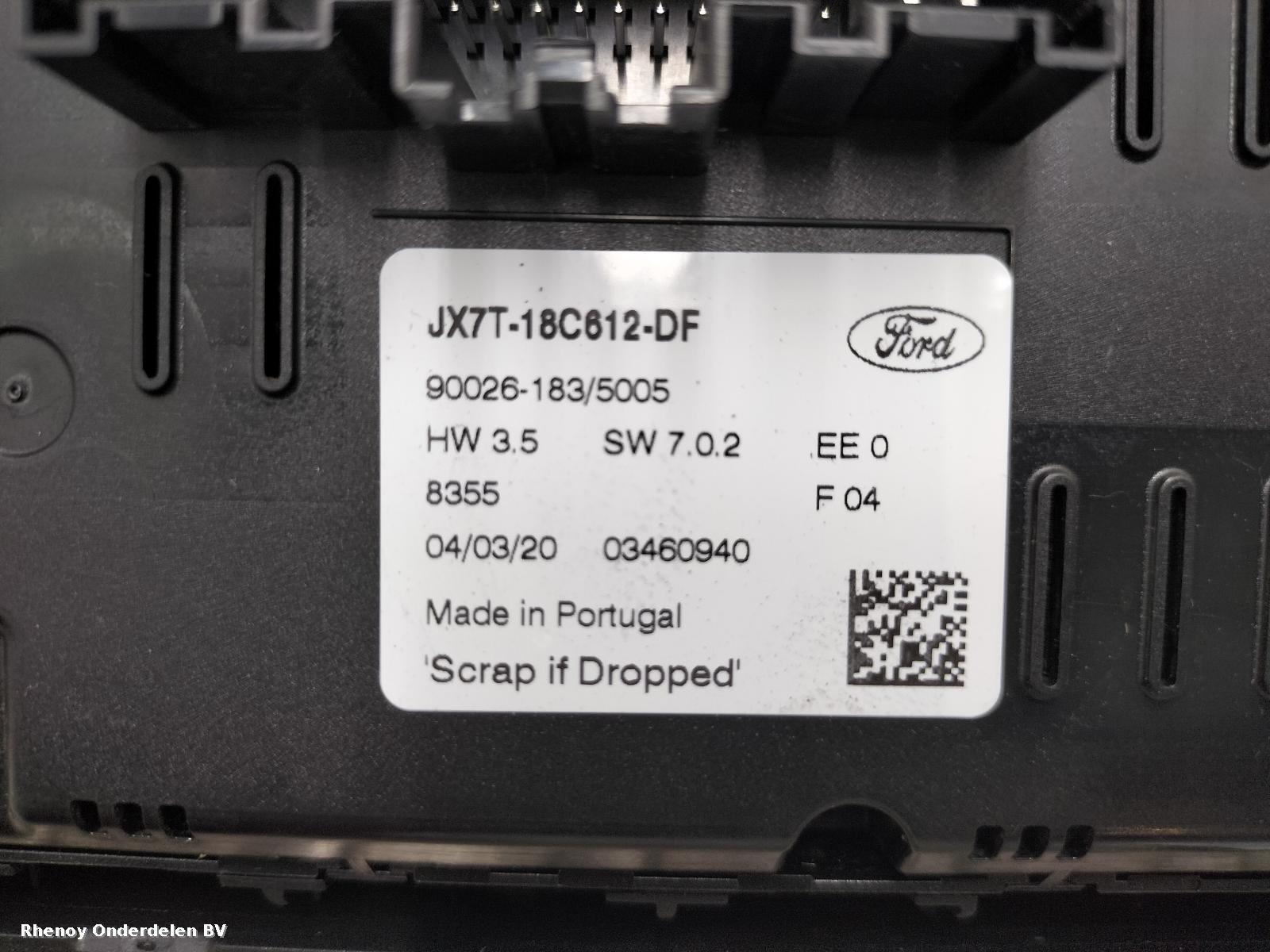 2020 FORD FOCUS KACHEL BEDIENINGSPANEEL View Auto part KACHEL BEDIENINGSPANEEL FORD FOCUS 2020