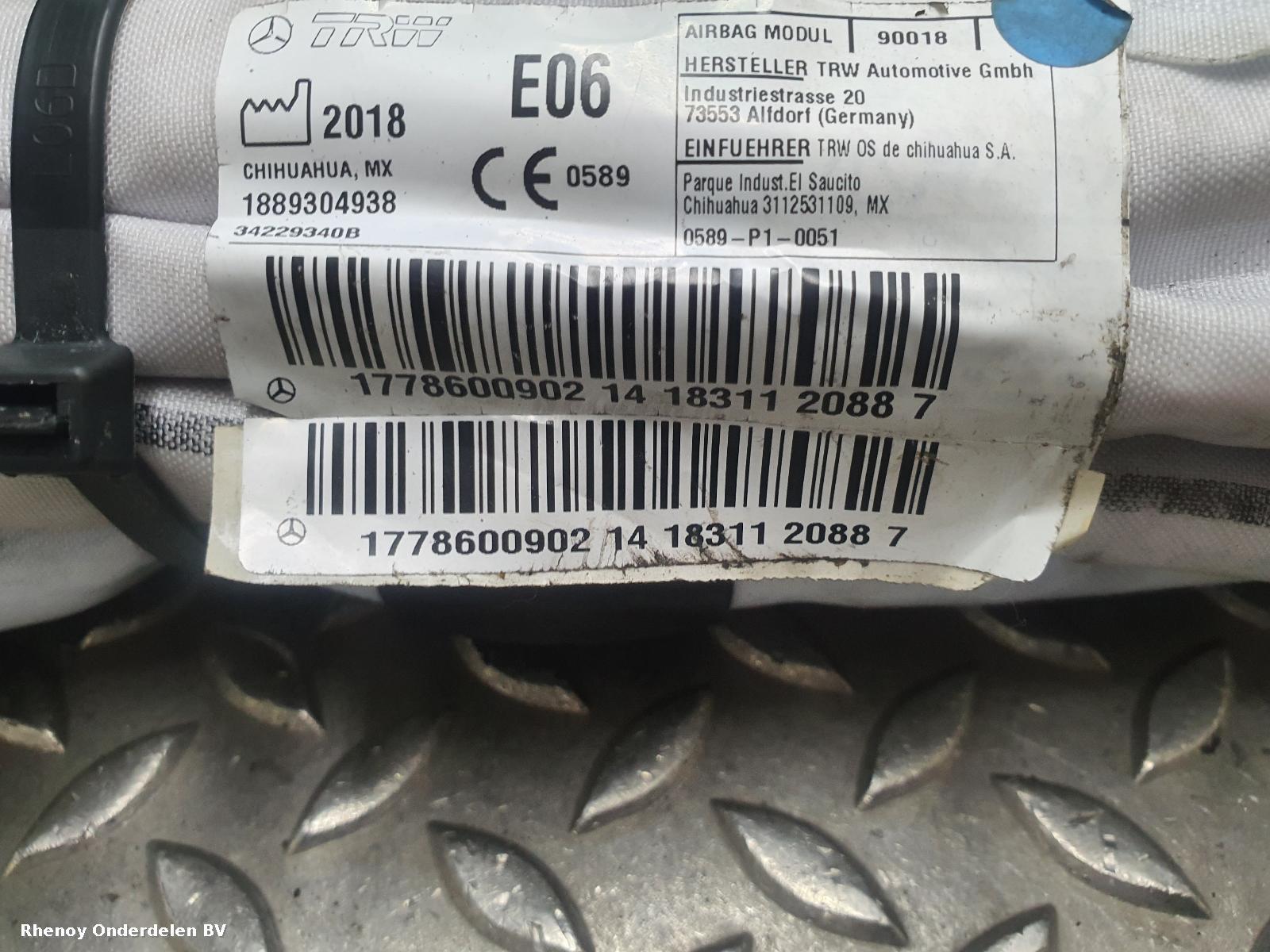View Auto part AIRBAG RECHTS MERCEDES A CLASS 2019