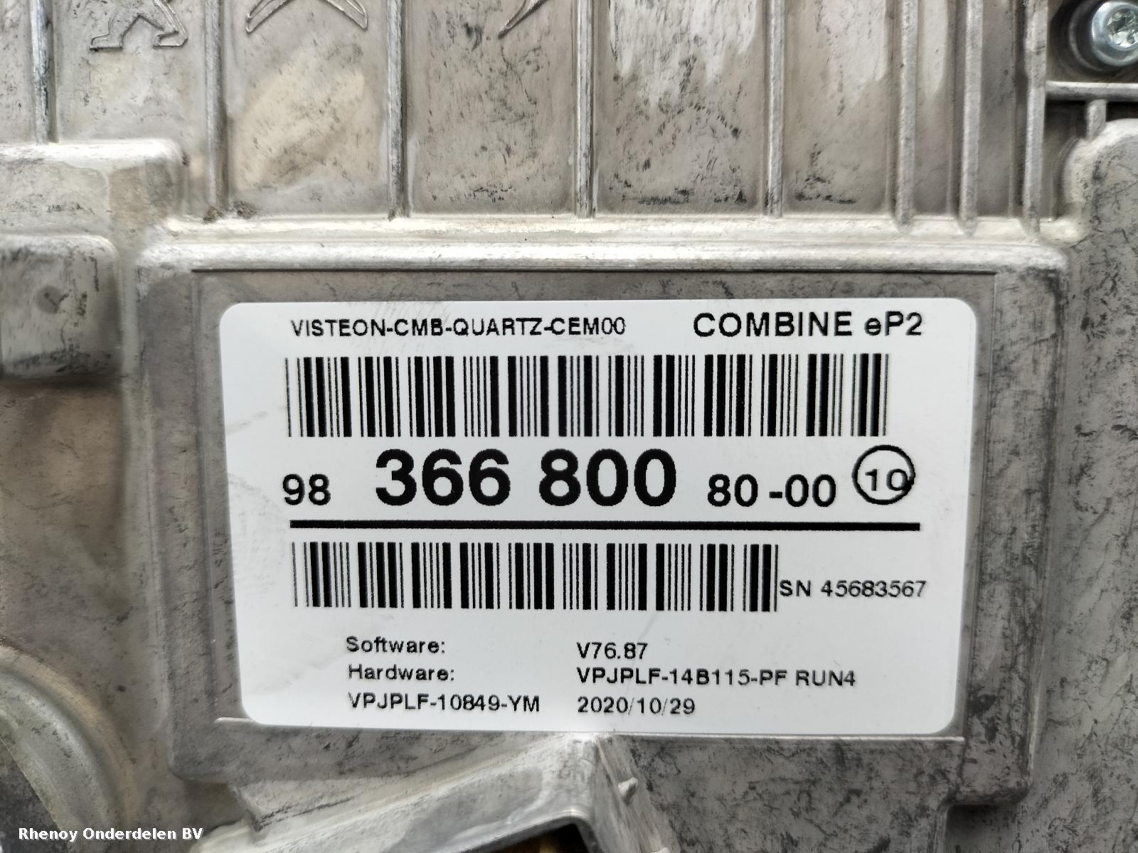 View Auto part KLOKKENPANEEL PEUGEOT 208 2020