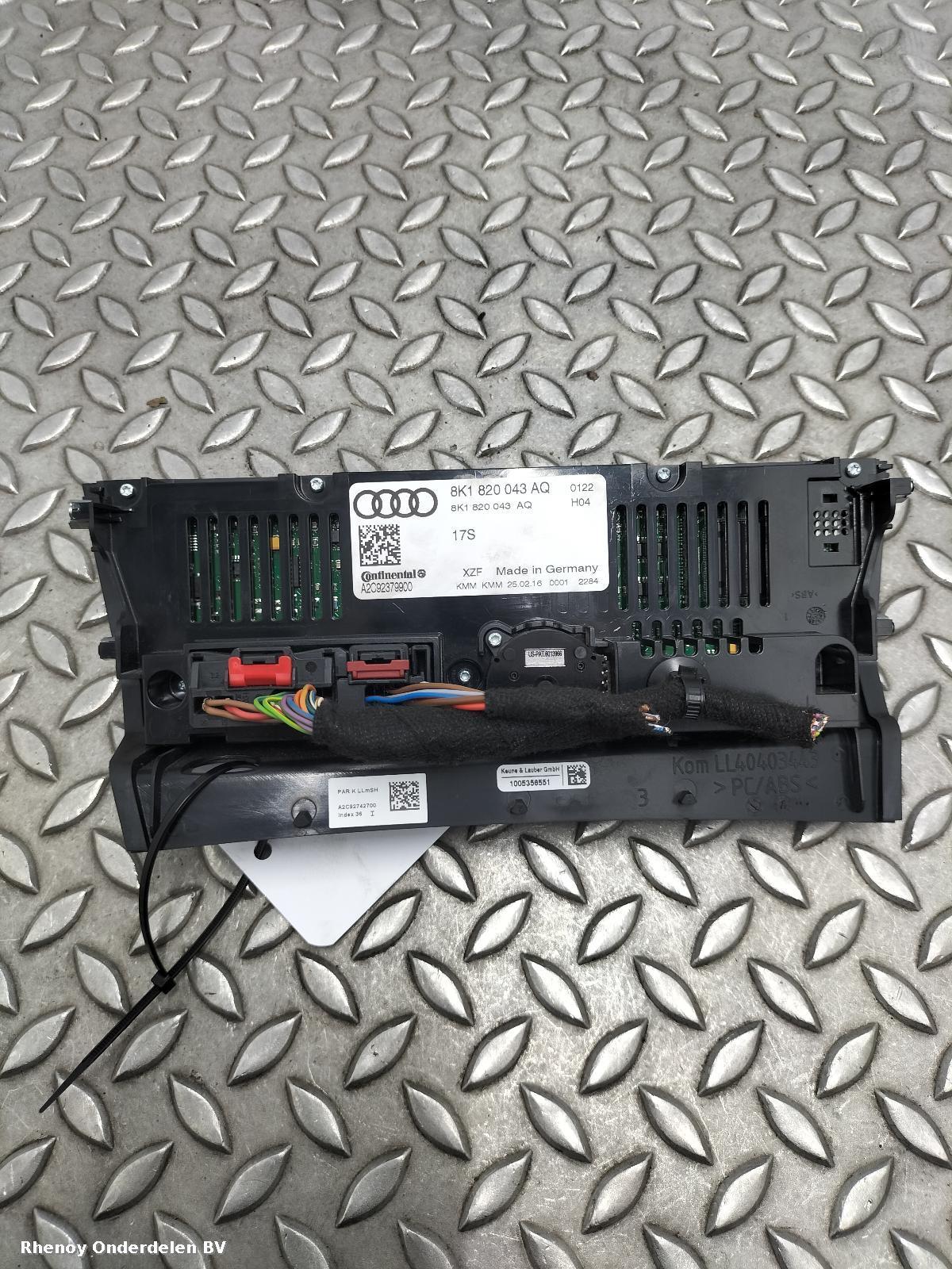 2016 AUDI A5 Heater/AC Controller View Auto part Heater/AC Controller AUDI A5 2016