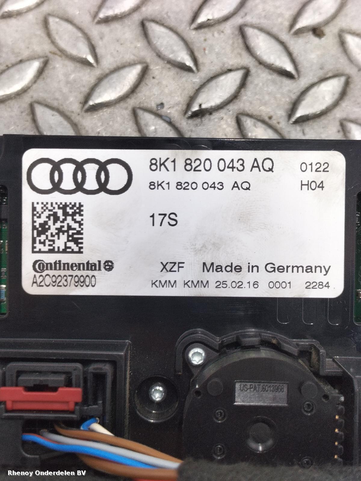 2016 AUDI A5 Heater/AC Controller View Auto part Heater/AC Controller AUDI A5 2016