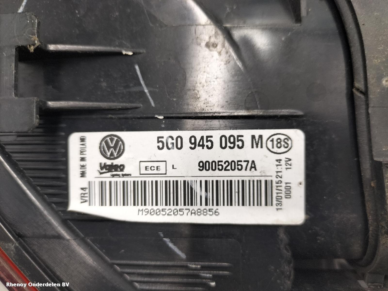 2015 VOLKSWAGEN GOLF ACHTERLICHT L View Auto part ACHTERLICHT L VOLKSWAGEN GOLF 2015