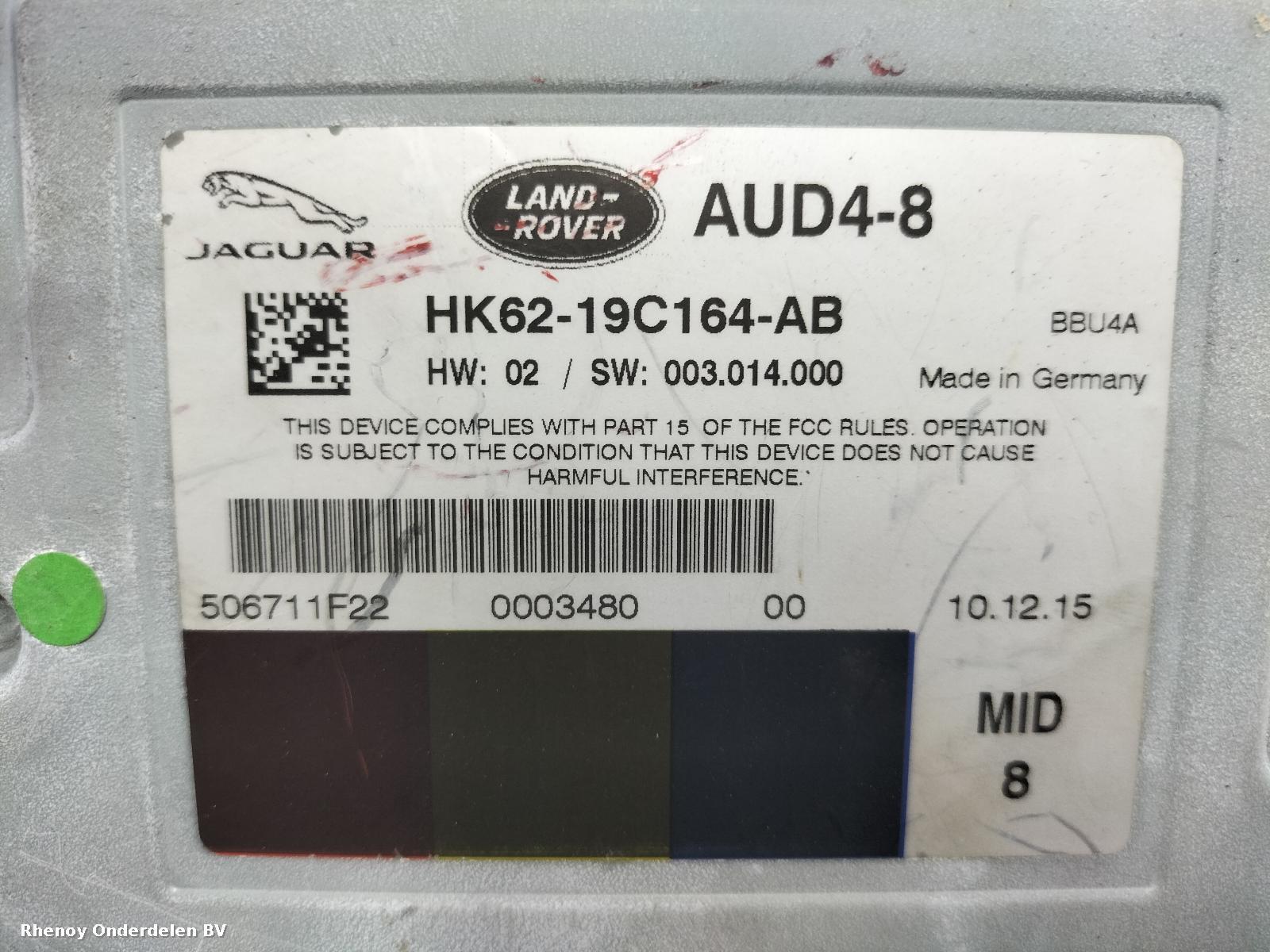2016 LAND ROVER RANGE ROVER SPORT VERSTERKER UNIT AUDIO View Auto part VERSTERKER UNIT AUDIO LAND ROVER RANGE ROVER SPORT 2016