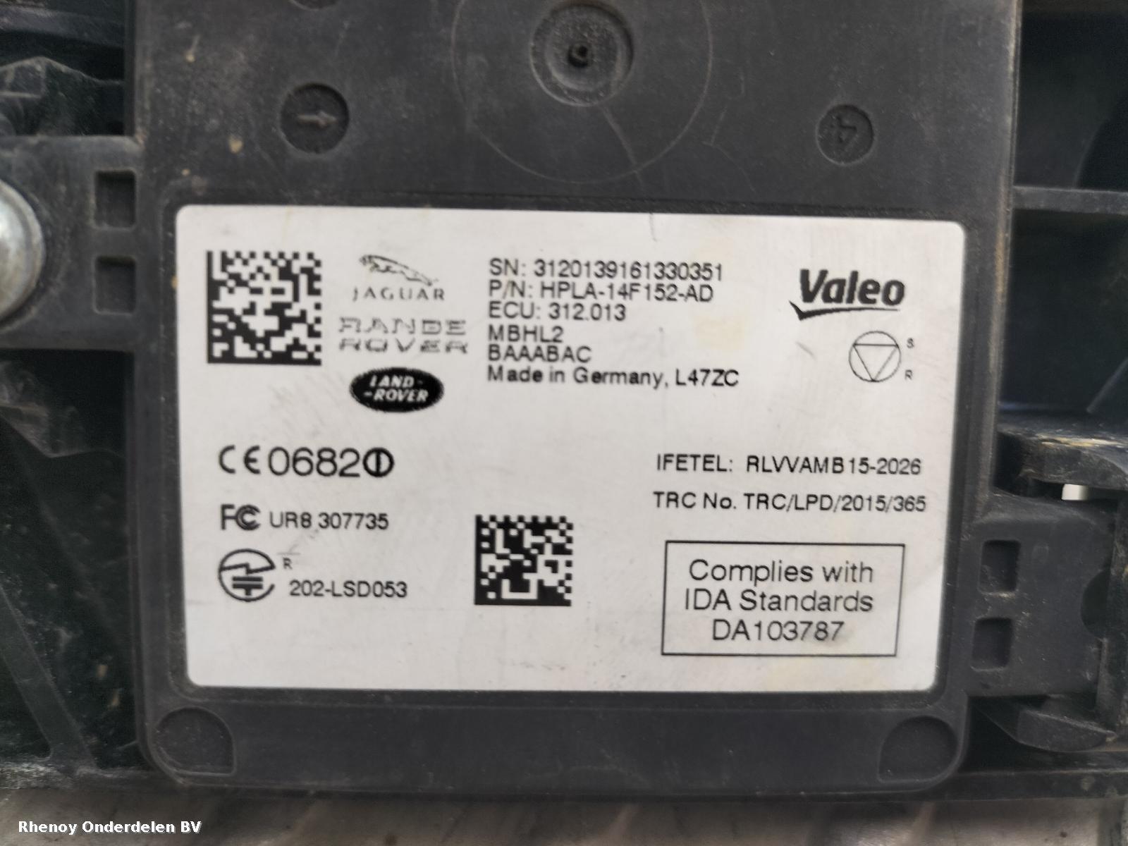 2016 LAND ROVER RANGE ROVER SPORT SENSOR RADAR View Auto part SENSOR RADAR LAND ROVER RANGE ROVER SPORT 2016