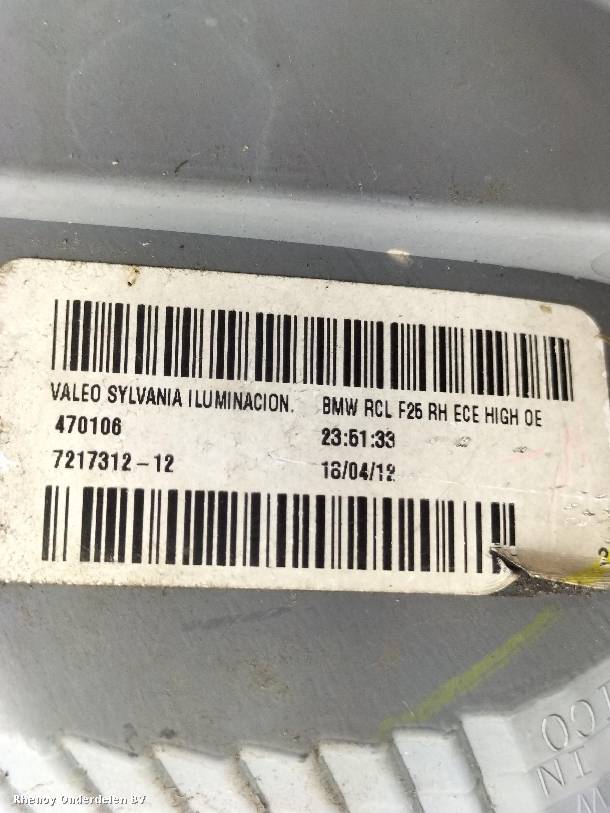 2012 BMW X3 ACHTERLICHT R View Auto part ACHTERLICHT R BMW X3 2012