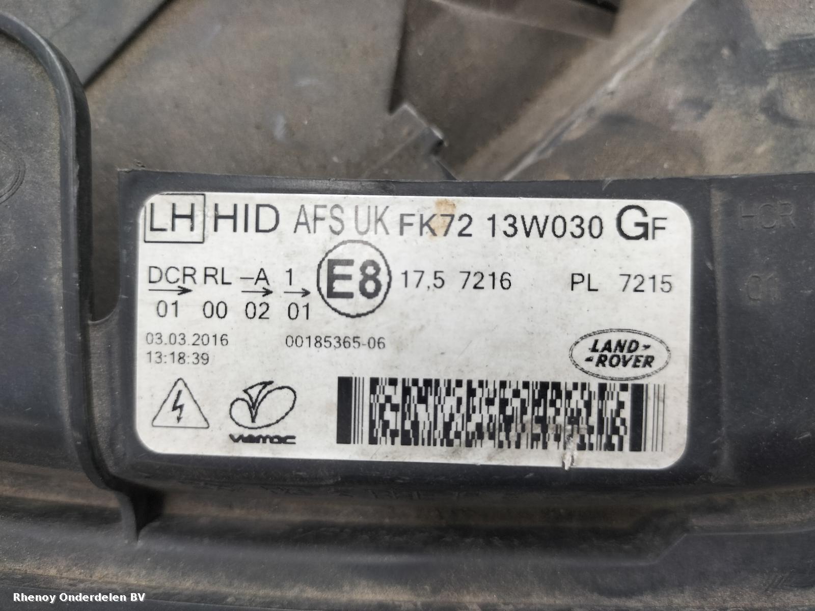View Auto part L Headlamp LAND ROVER DISCOVERY SPORT 2016