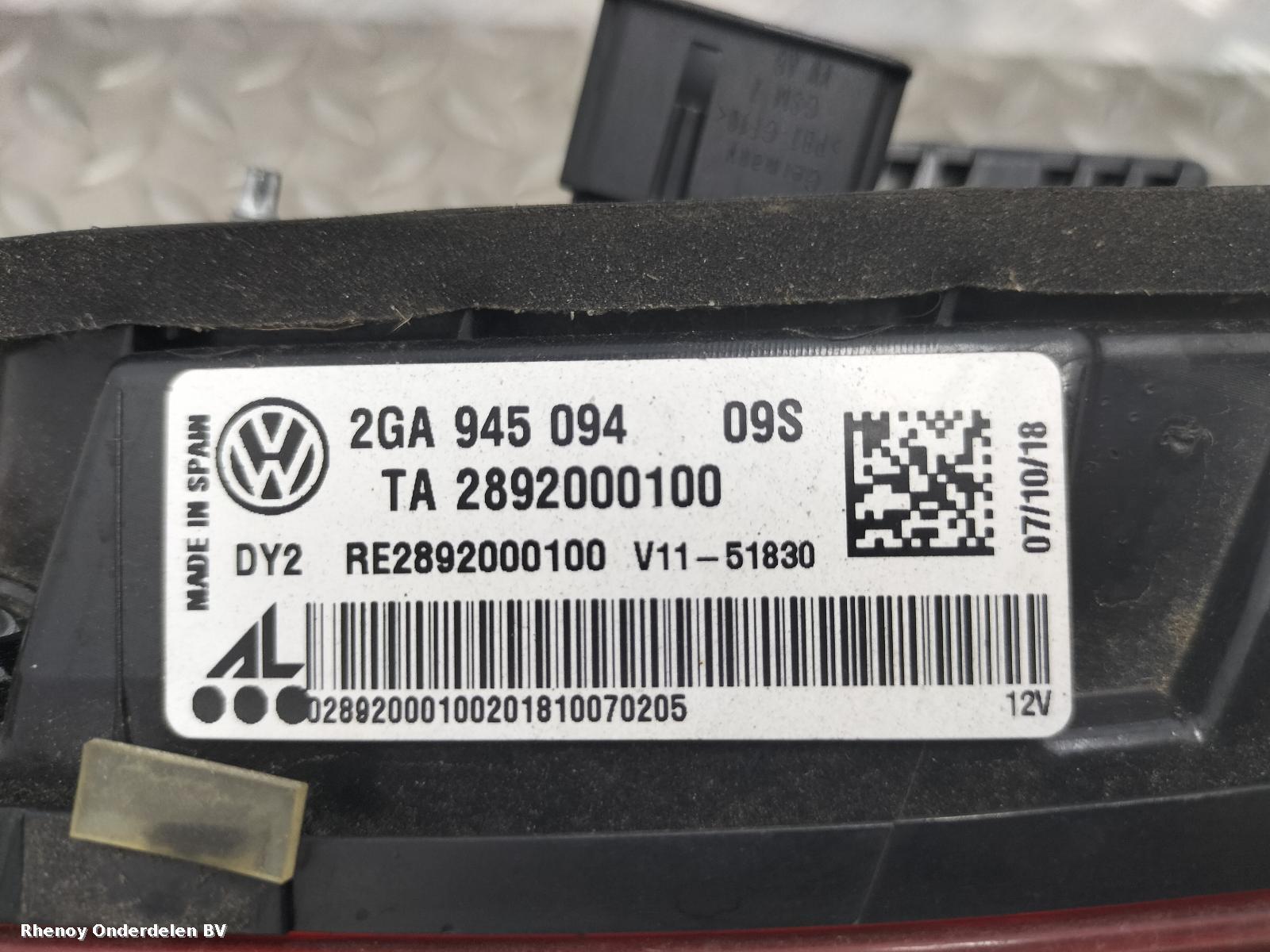 View Auto part ACHTERLICHT R VOLKSWAGEN T-ROC 2019