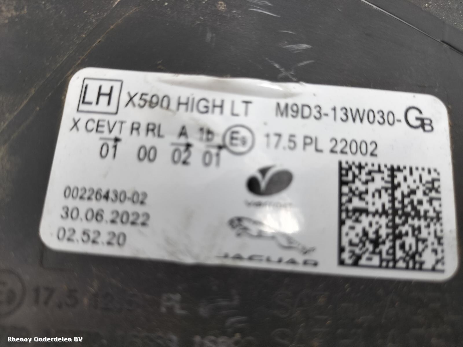 View Auto part KOPLAMP L JAGUAR I-PACE 2022