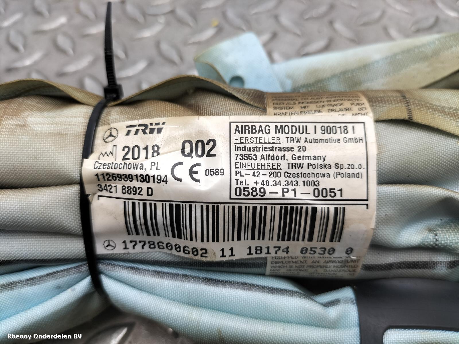 View Auto part AIRBAG RECHTS MERCEDES A CLASS 2018