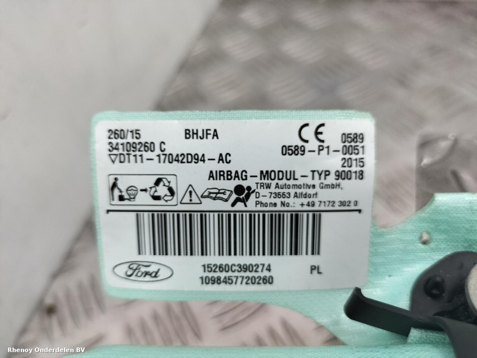 2016 FORD TRANSIT CONNECT AIRBAG RECHTS View Auto part AIRBAG RECHTS FORD TRANSIT CONNECT 2016